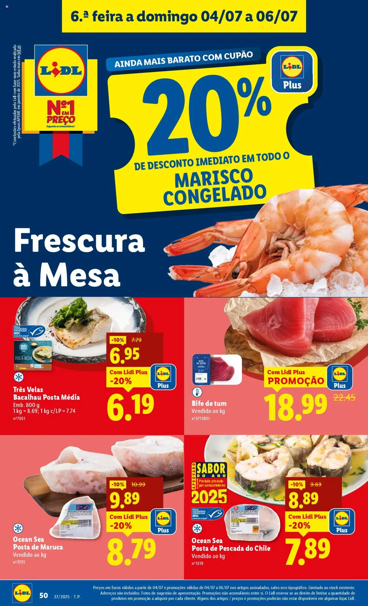 Lidl folheto │ válido de 30.06.2025 | Página: 50 | Produtos: Pescada, Base, Mesa, Velas