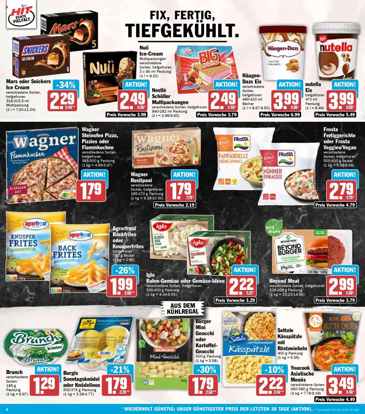 HIT - Berlin – gültig ab 08.09.2025 | Seite: 8 | Produkte: Creme, Nutella, Fertiggerichte, Eis