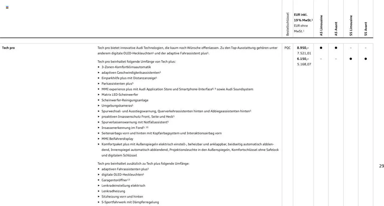 Audi A5 – gültig ab 09.01.2025 | Seite: 29 | Produkte: Soundsystem