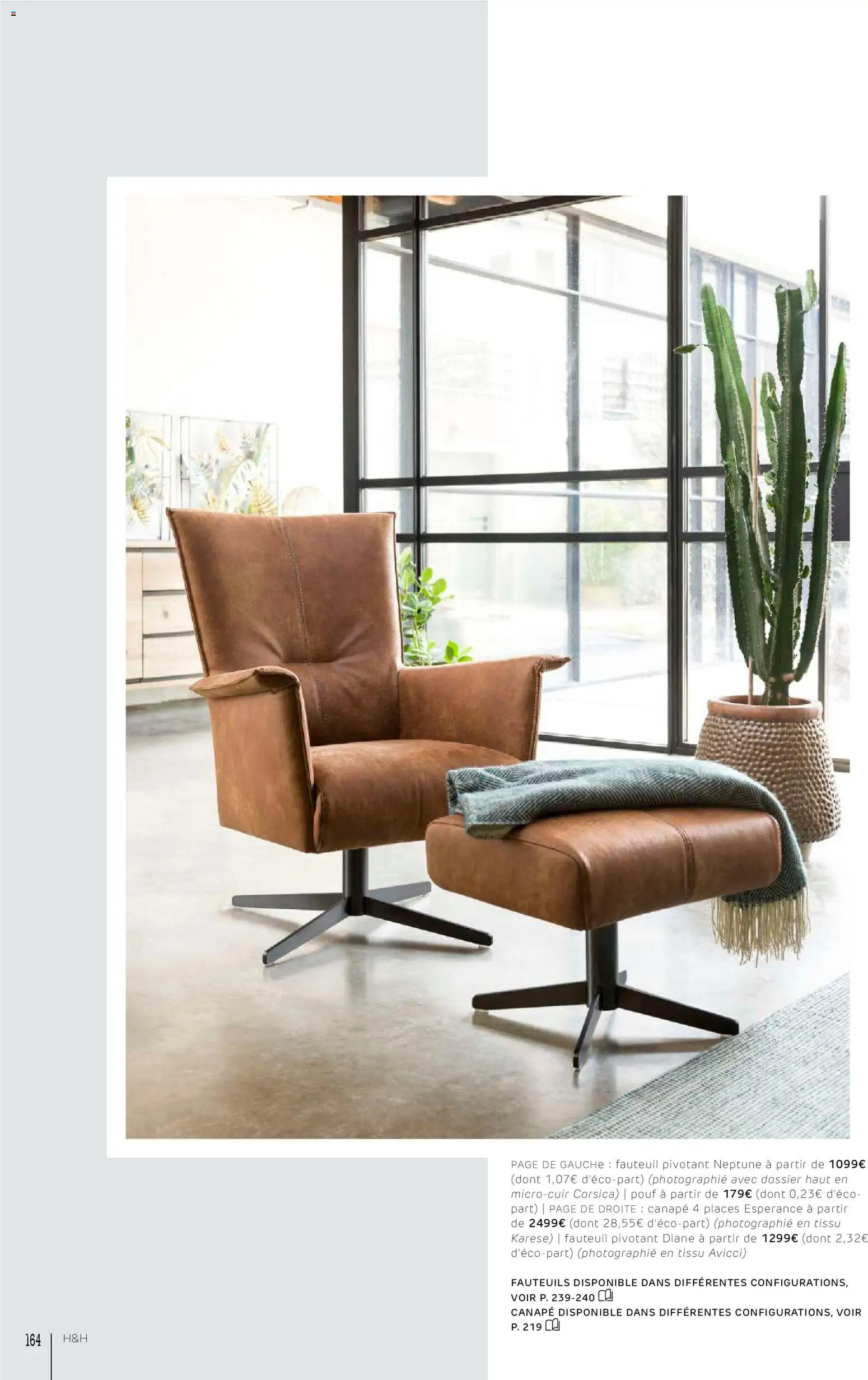{H1} | Page: 164 | Produits: Canapé, Fauteuil