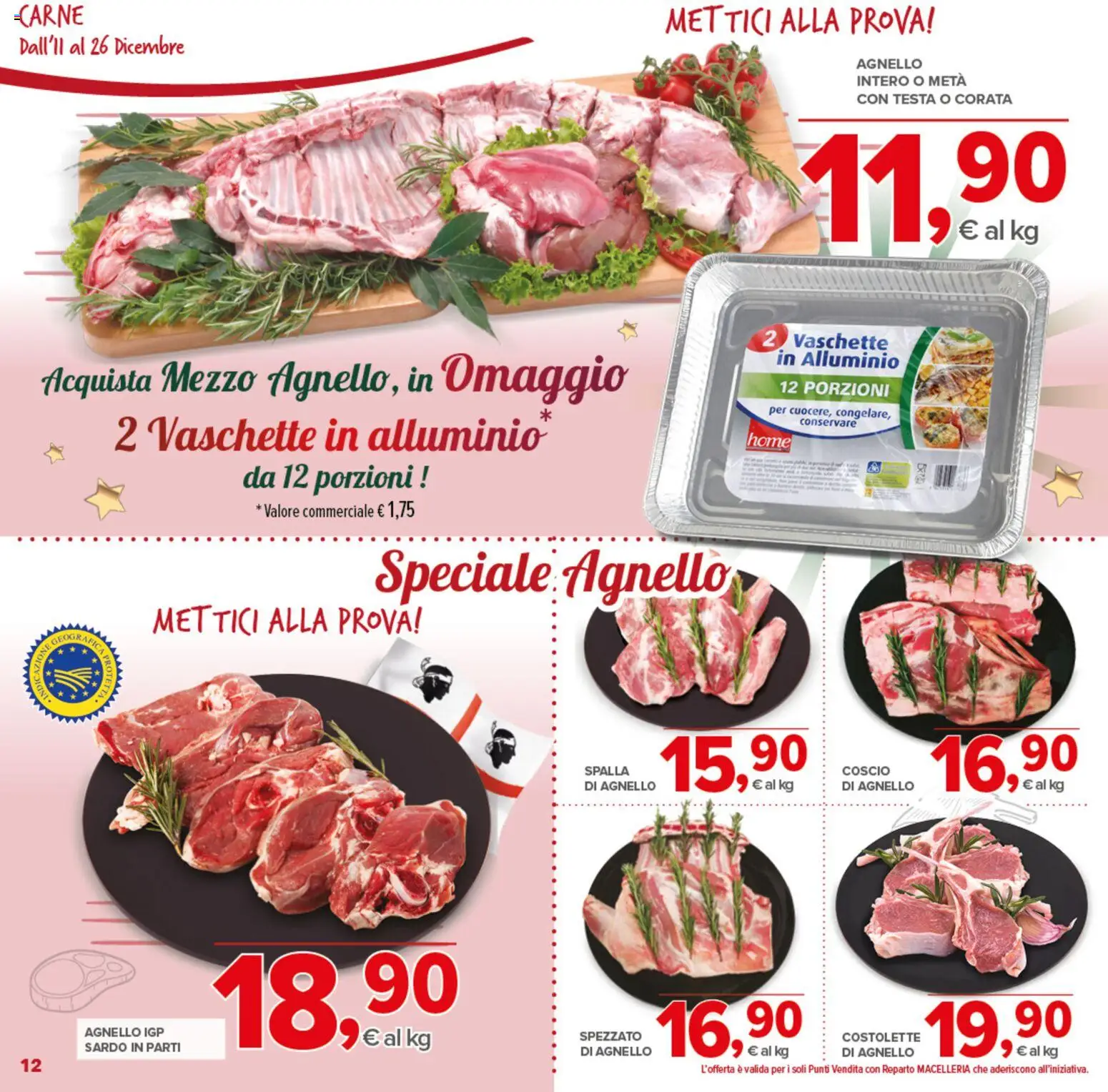 Volantino Todis del 11.12.2025 | Pagina: 12 | Prodotti: Alluminio, Agnello, Vaschette