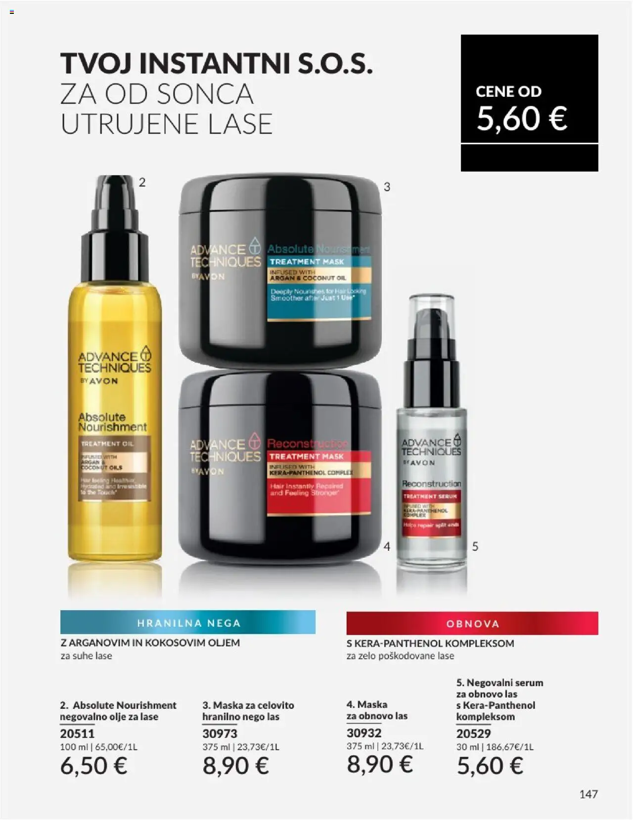Avon katalog │ velja od 31.07.2025 | Stran: 147 | Izdelki: Olje za lase, Maska, Olje