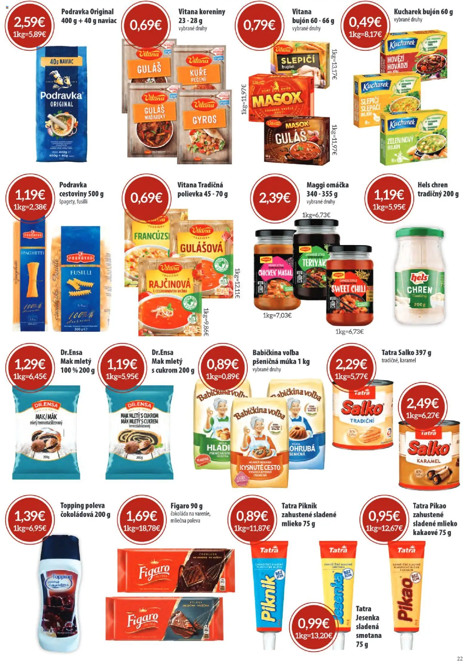 Nové Sintra akcie – leták je platný od 05.03.2026 | Strana: 22 | Produkty: Čokoláda, Salko, Omáčka, Mak