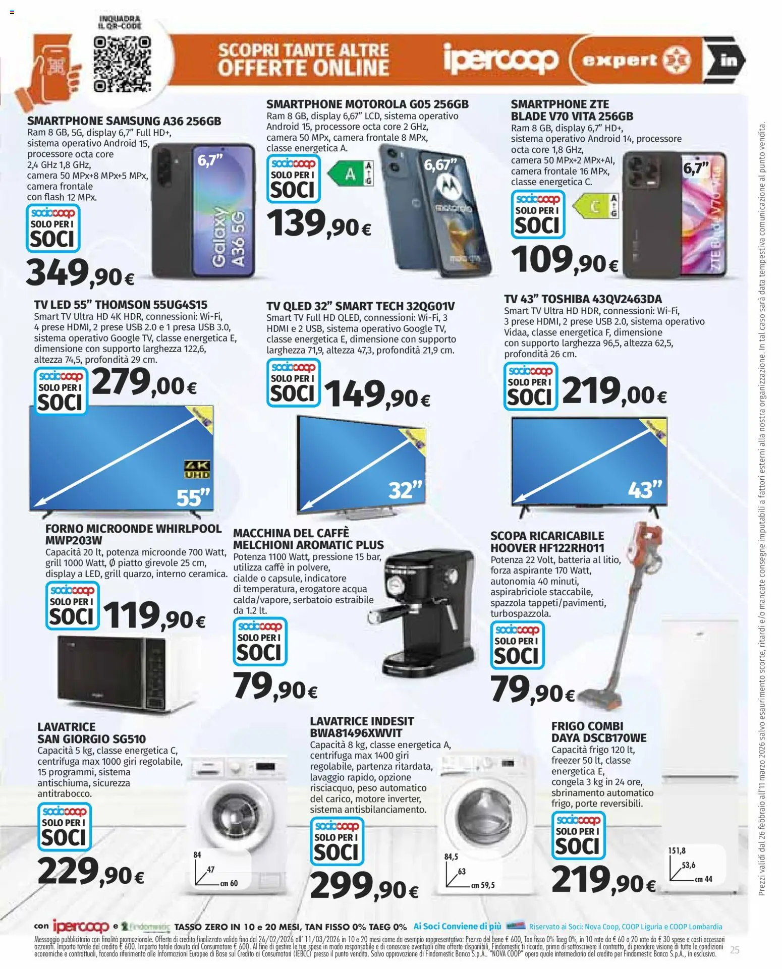 Volantino Ipercoop del 26.02.2026 | Pagina: 25 | Prodotti: Spazzola, Smartphone samsung, Centrifuga, Piatto