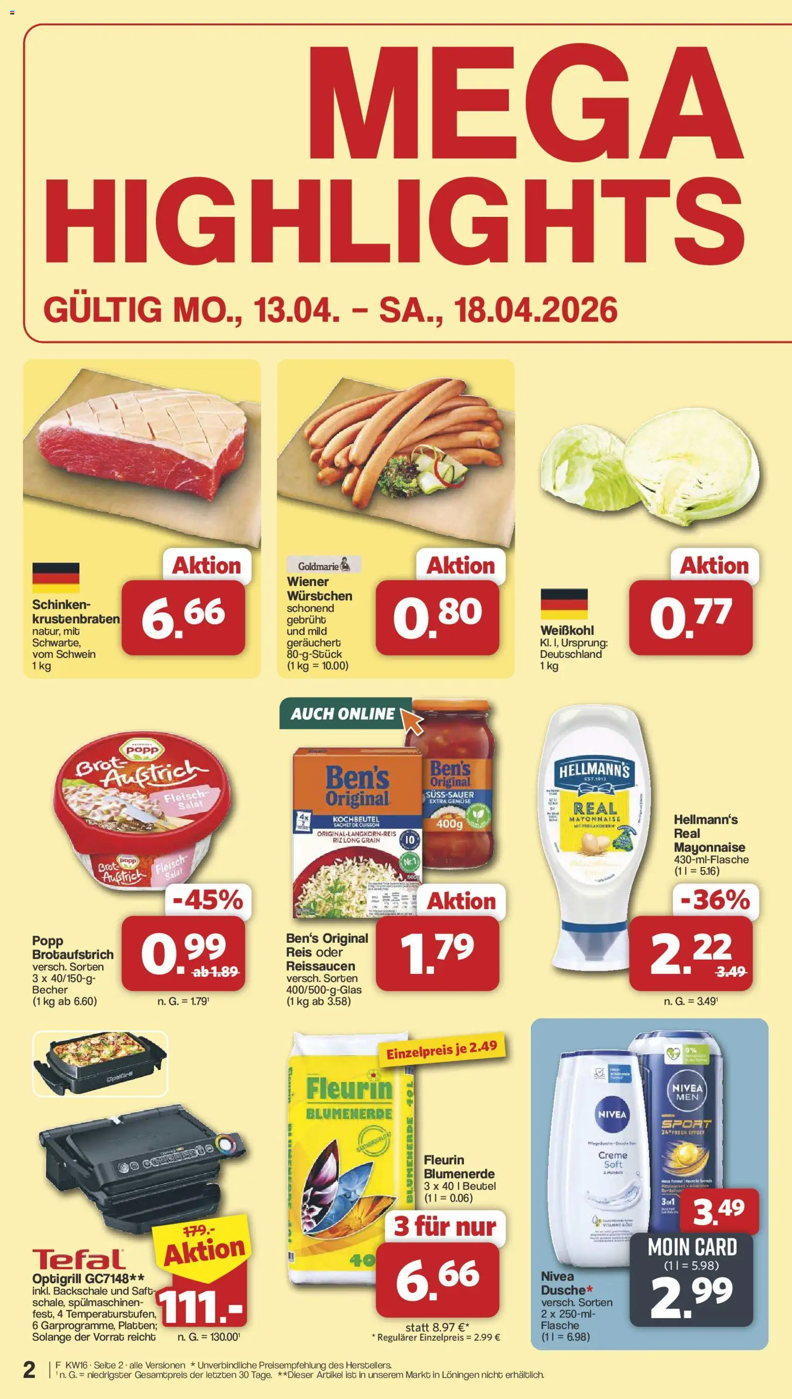 Famila Nordwest Prospekt 	 – gültig ab 13.04.2026 | Seite: 2 | Produkte: Krustenbraten, Brot, Fleisch, Salat