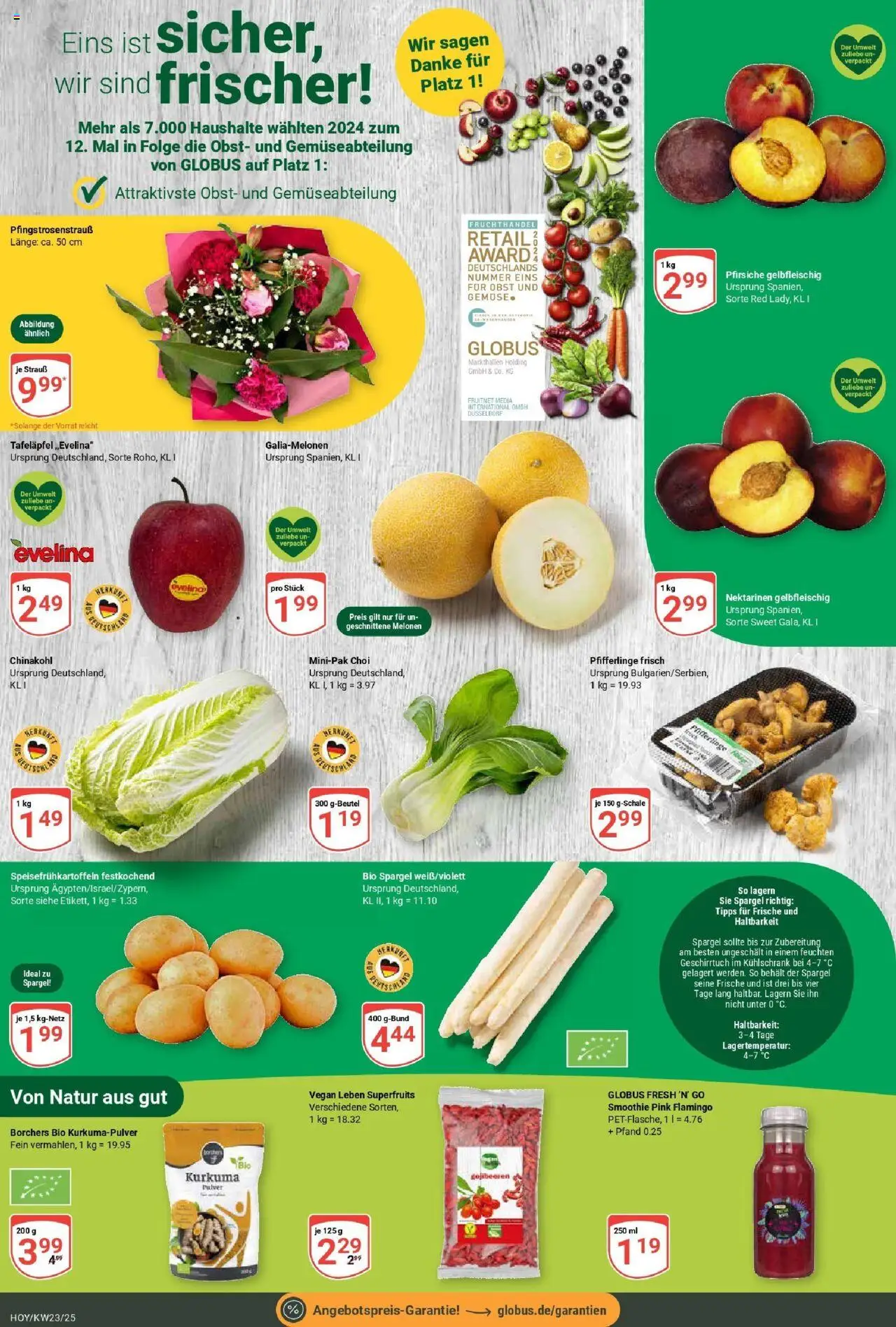 Globus prospekt Hoyerswerda	 - gültig ab dem 01.06.2025 | Seite: 4 | Produkte: Nektarinen, Obst, Pfifferlinge, Chinakohl