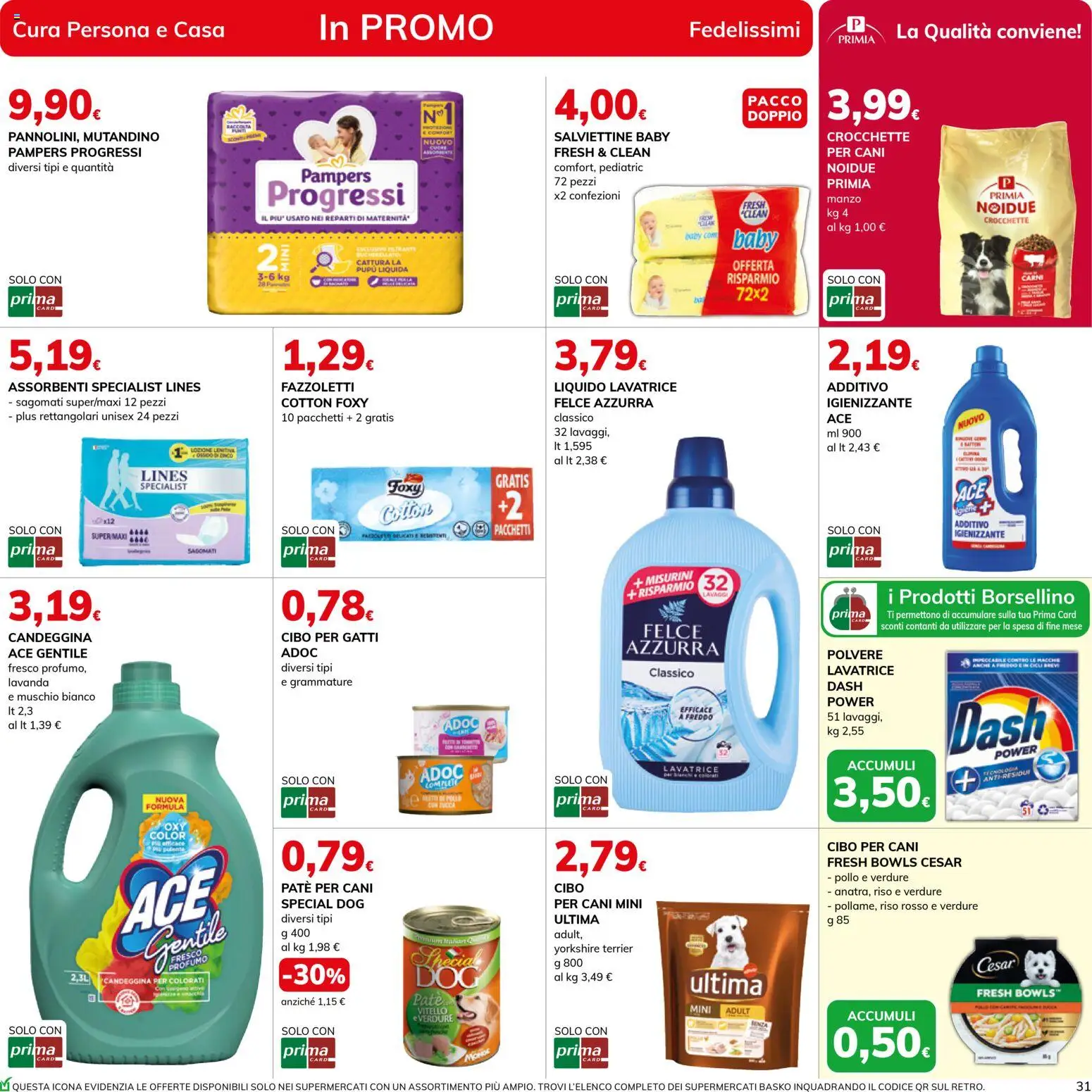 Volantino Basko del 11.11.2025 | Pagina: 31 | Prodotti: Pollo, Candeggina, Verdure, Pampers