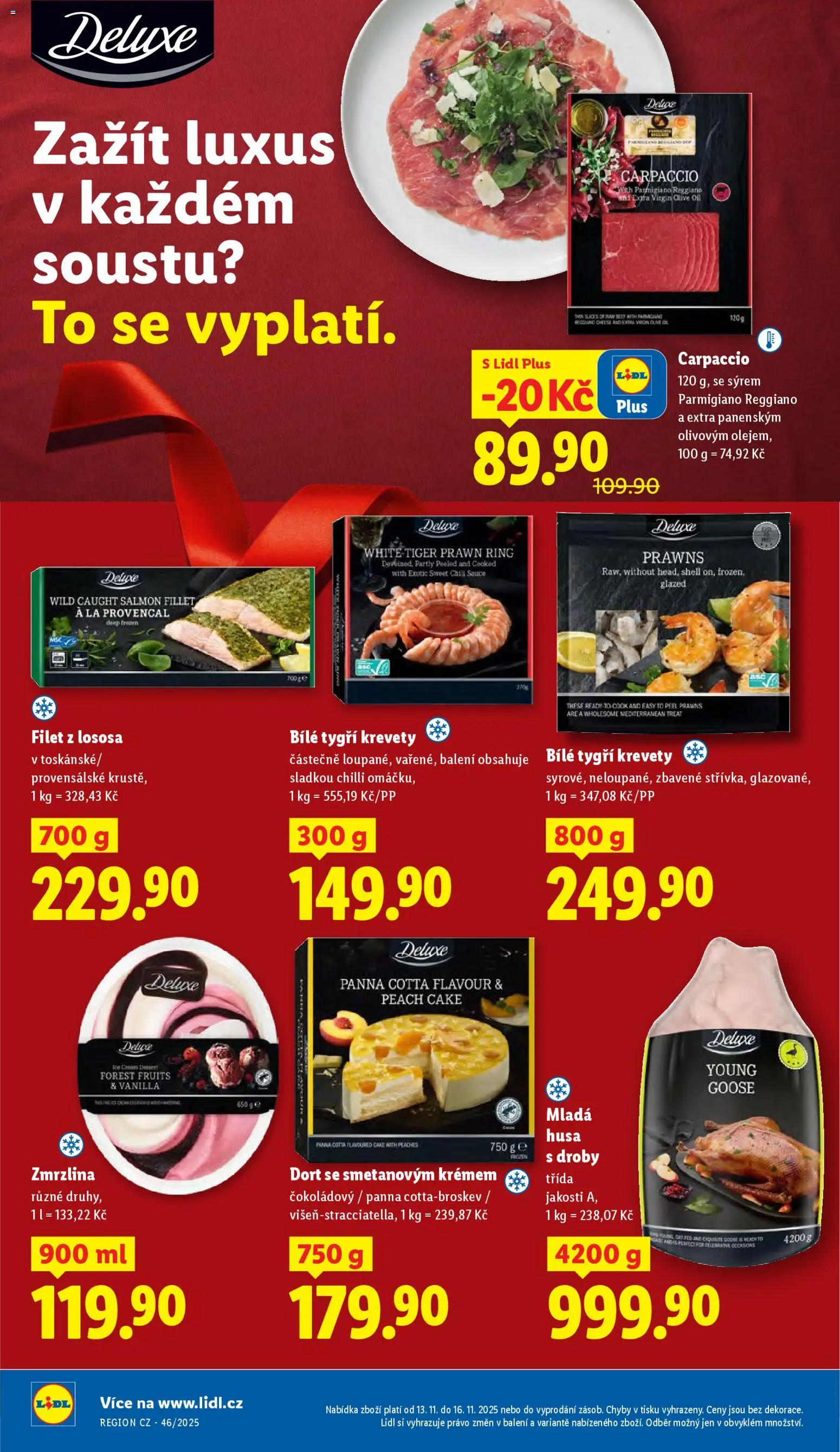 Lidl leták od 13.11.2025 | Strana: 24 | Produkty: Panna cotta, Filet, Krevety, Dort