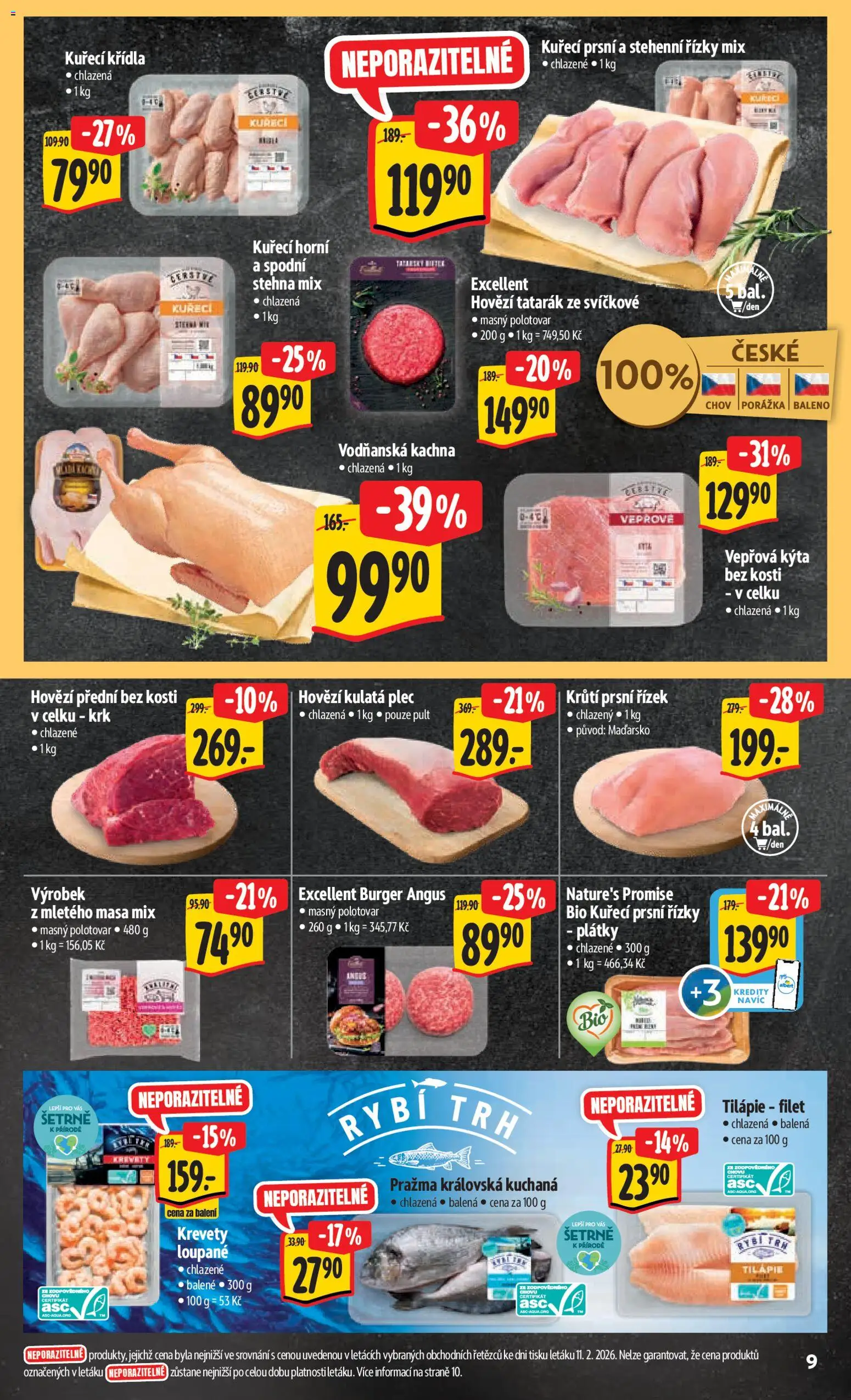 Albert leták - Hypermarket od 18.02.2026 | Strana: 17 | Produkty: Burger, Vepřová Kýta, Krevety, Hovězí tatarák