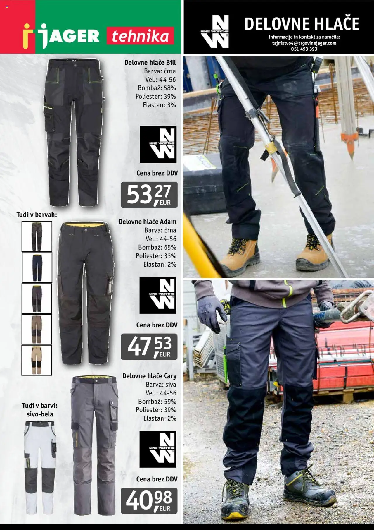 Jager katalog delovnih oblačil │ velja od 29.01.2024 | Stran: 2 | Izdelki: Barva, Hlace