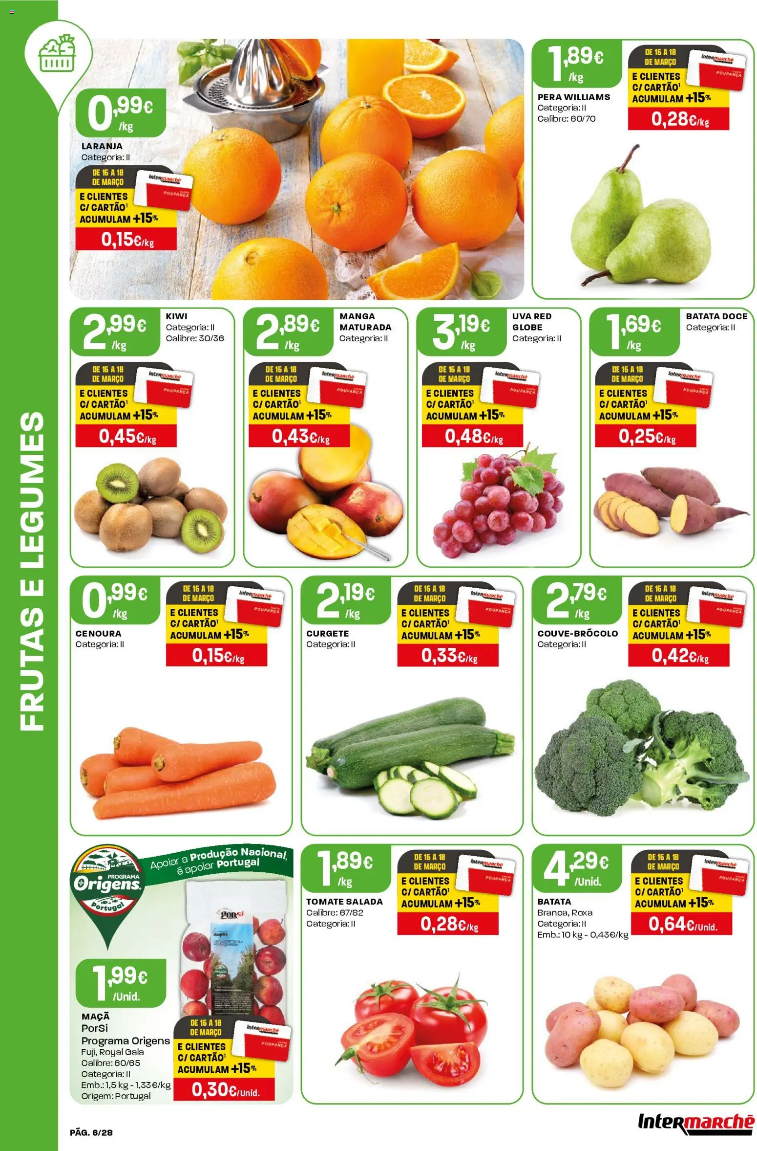 Intermarché Folheto Contact │ válido de 12.03.2026 | Página: 6 | Produtos: Maça, Tomate, Kiwi, Salada