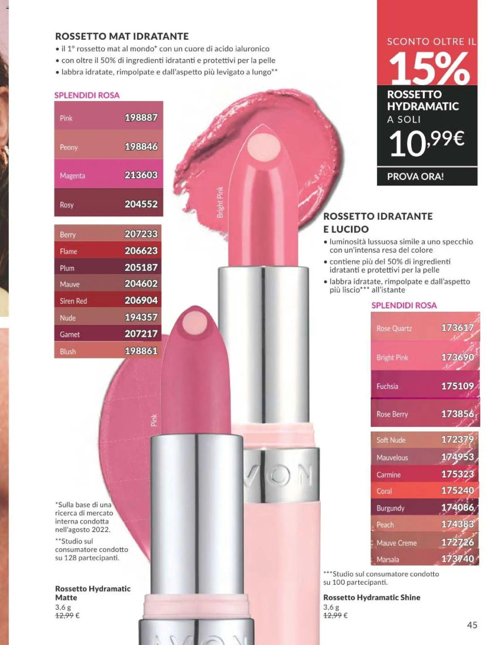 Volantino Avon del 01.03.2026 | Pagina: 45 | Prodotti: Rossetto, Specchio, Blush