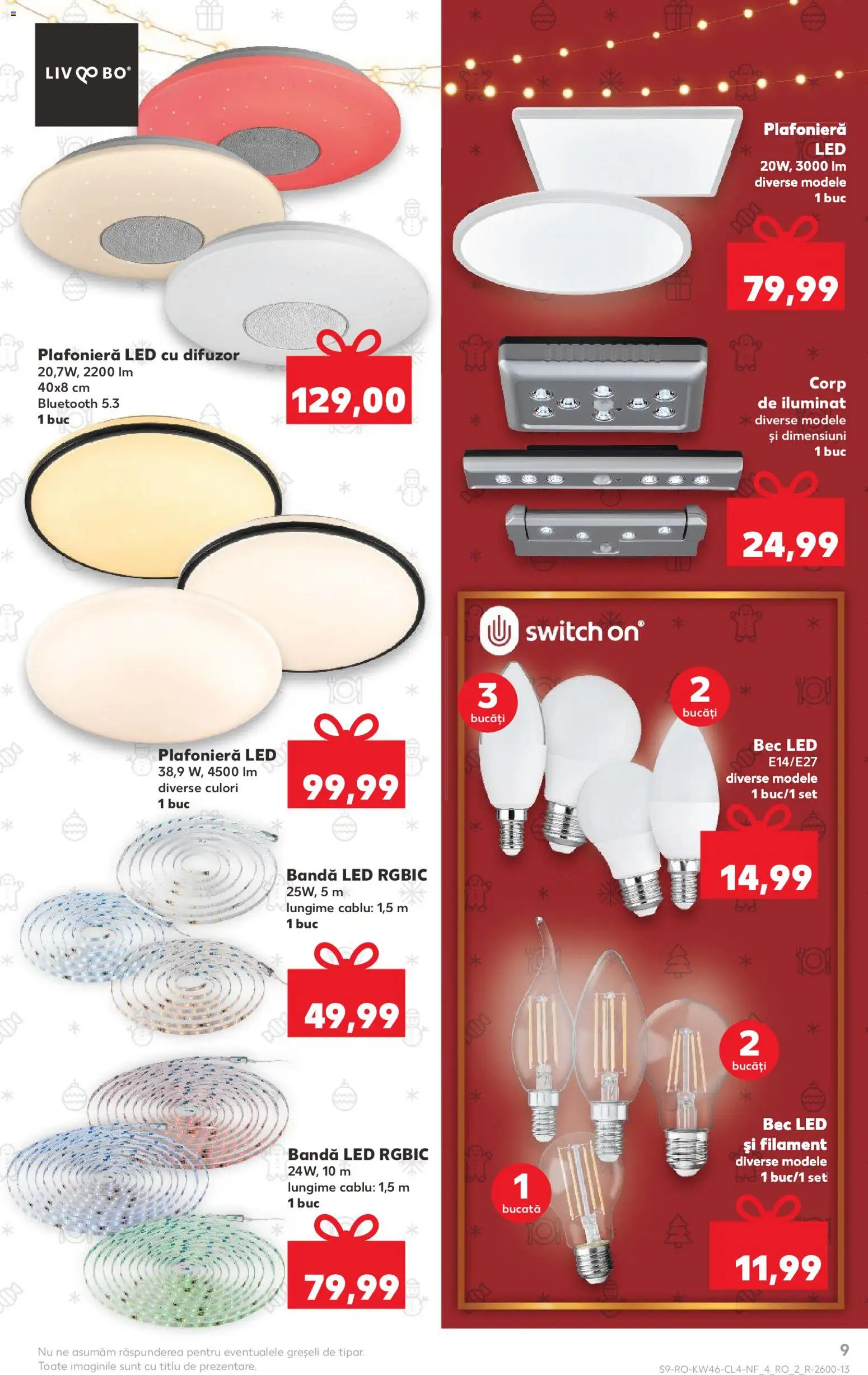 Noul catalog Kaufland – valabil de la 12.11.2025 | Pagină: 9 | Produse: Bec, Difuzor, Plafonieră, Babak