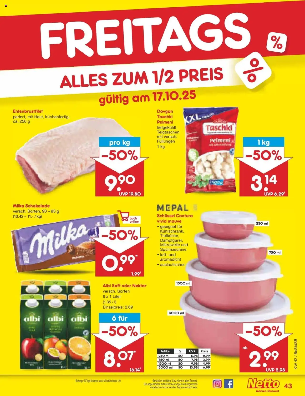 Netto Marken-Discount Prospekt 	 – gültig ab 13.10.2025 | Seite: 49 | Produkte: Mikrowelle, Schokolade, Milka, Saft