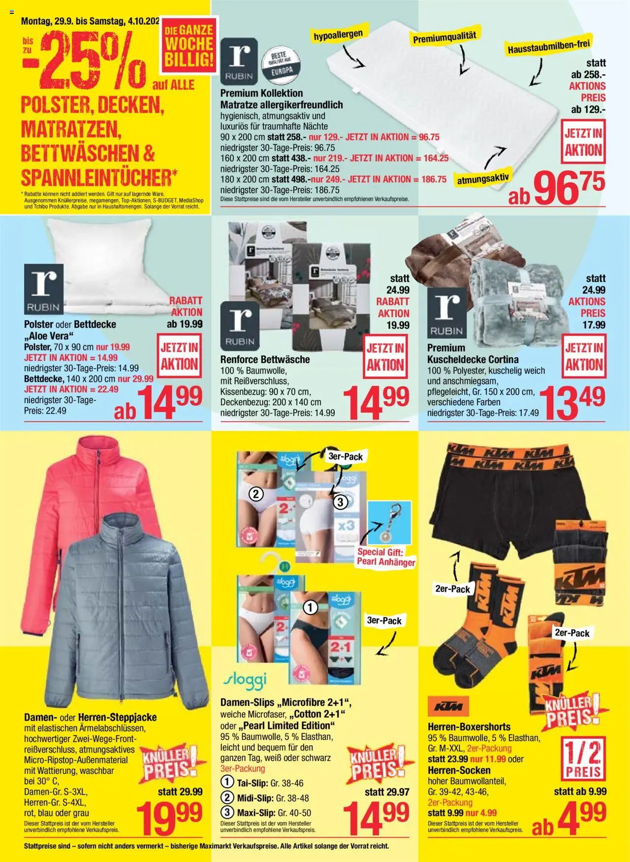 Maximarkt Flugblatt gültig ab 29.09.2025 | Seite: 18 | Produkte: Matratze
