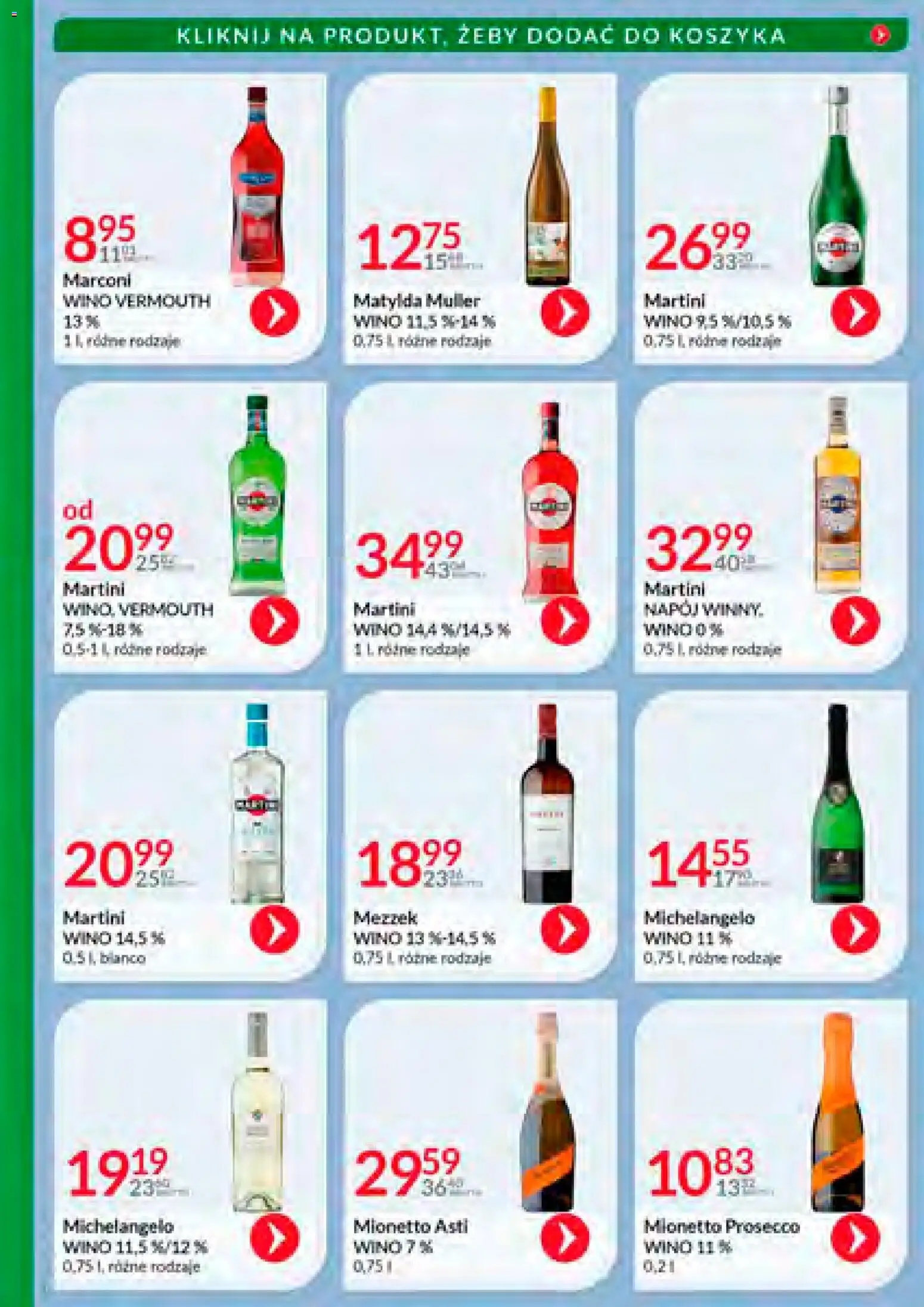 Eurocash Gazetka - Katalog Alkoholowy 12 od 01.12.2025 | Strona: 46 | Produkty: Martini, Mionetto prosecco, Wino, Prosecco