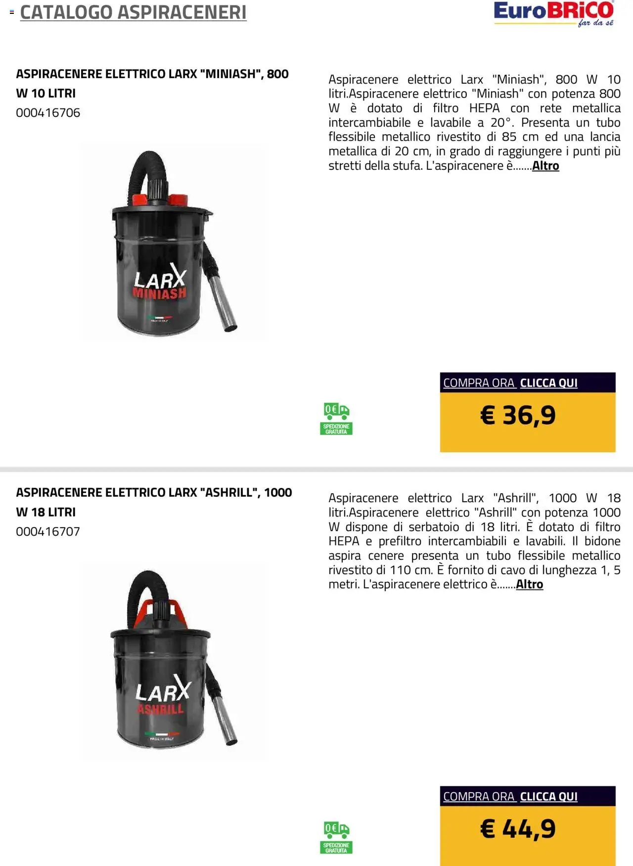 Volantino Eurobrico del 23.07.2025 | Pagina: 3 | Prodotti: Tubo, Aspiracenere, Cavo