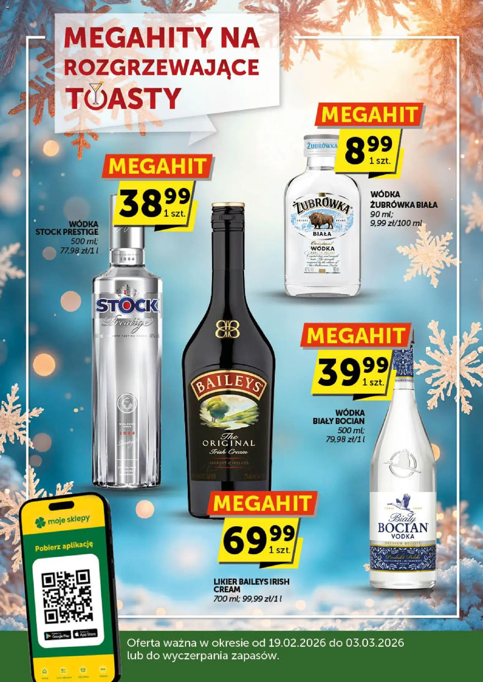 Euro Sklep Gazetka alkoholowa od 19.02.2026 | Strona: 1 | Produkty: Baileys, Żubrówka, Vodka, Wódka