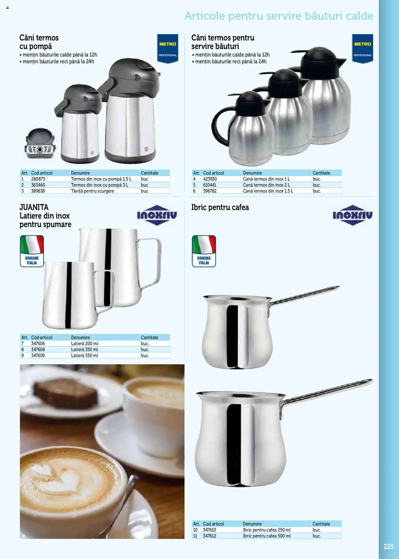 Noul catalog Metro – valabil de la 17.09.2025 | Pagină: 225 | Produse: Termos, Cafea