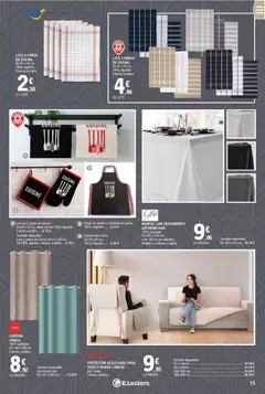 Vista previa E.Leclerc folleto válido desde el 22.12.2025 | Página: 15 | Productos: Mantel, Cortina, Cocina, Sofá