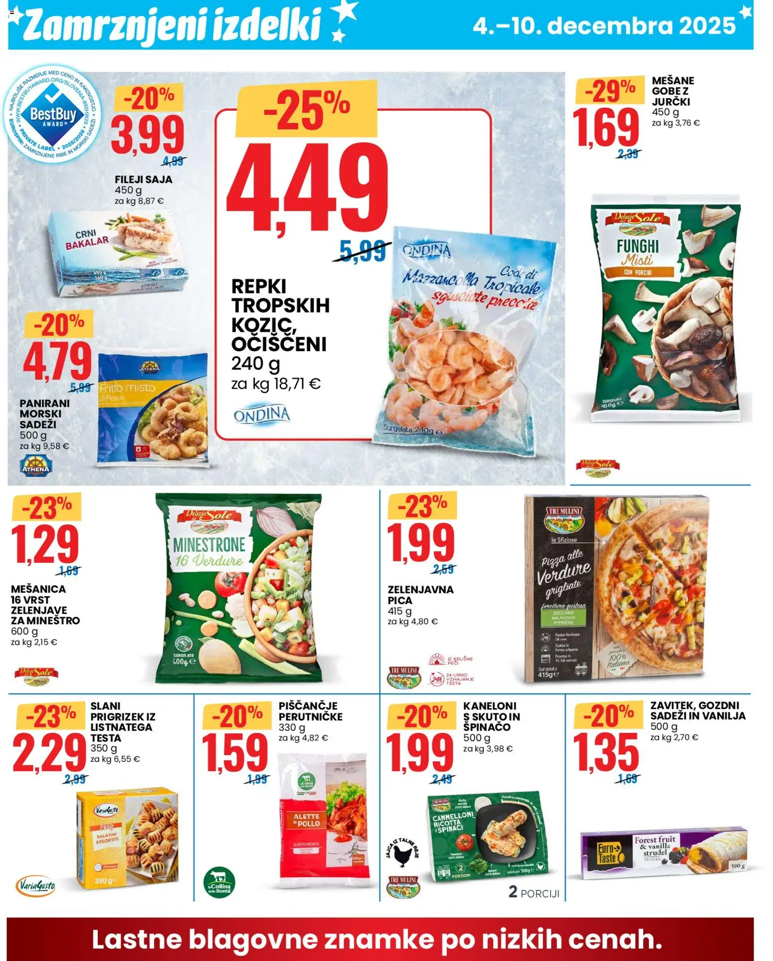 Novi Eurospin katalog ponudbe – veljaven od 04.12.2025 | Stran: 4 | Izdelki: Pica, Ribe, Morski sadezi