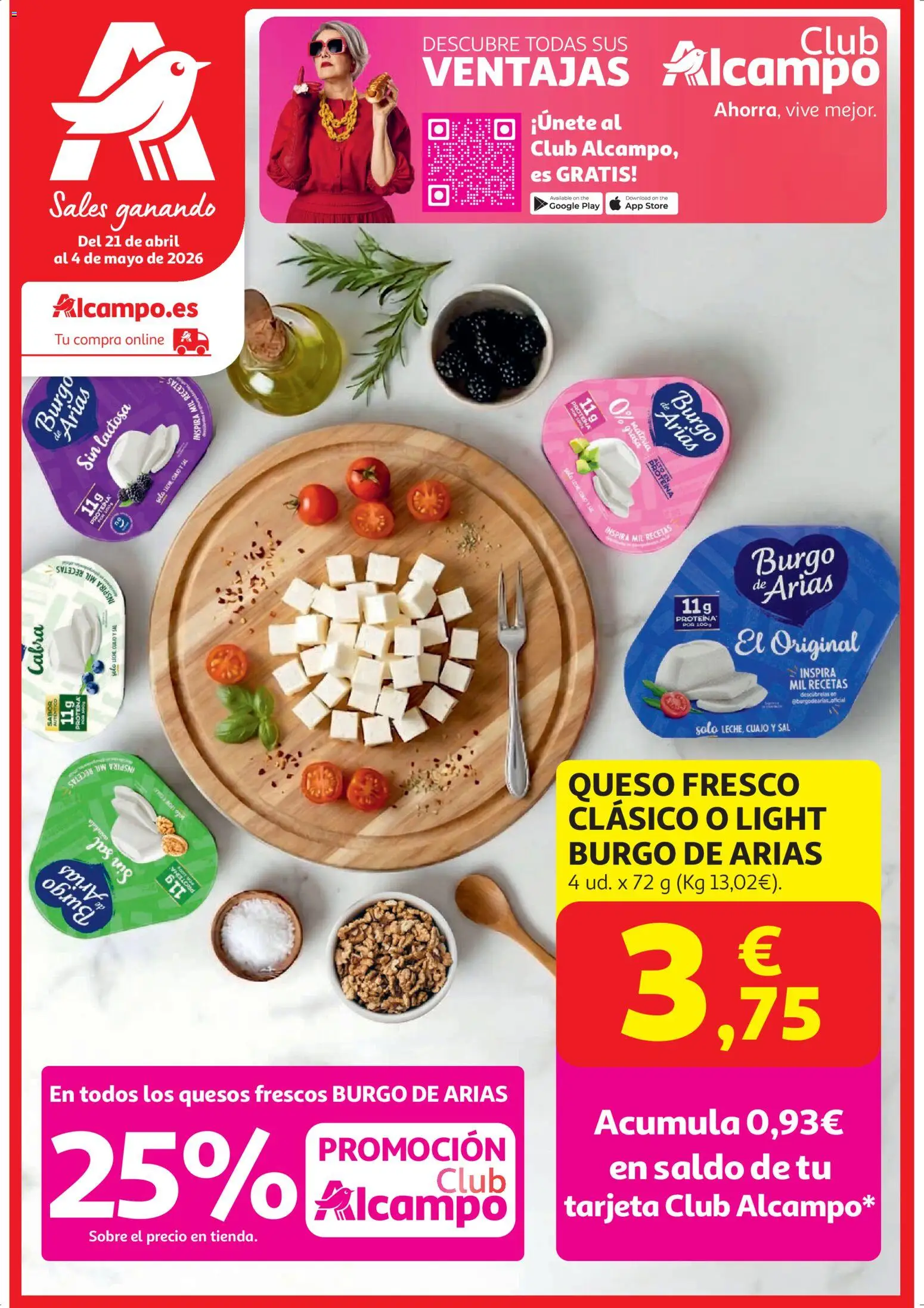 Alcampo HP Nacional │ válido desde el 21.04.2026 | Página: 1 | Productos: Queso, Queso fresco