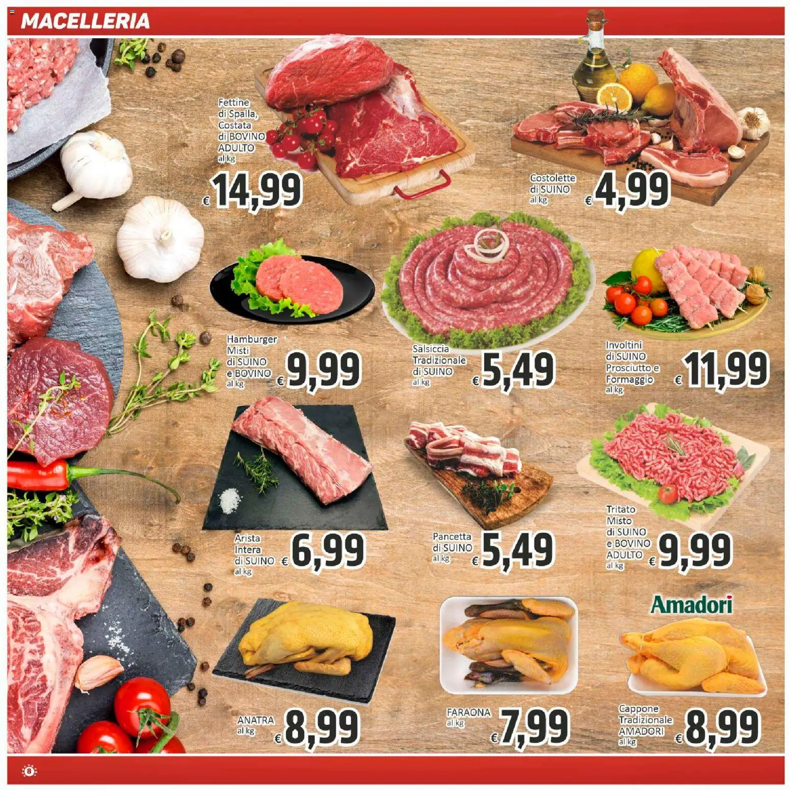 Volantino Paghi Poco del 13.12.2025 | Pagina: 8 | Prodotti: Pancetta, Formaggio, Prosciutto, Hamburger