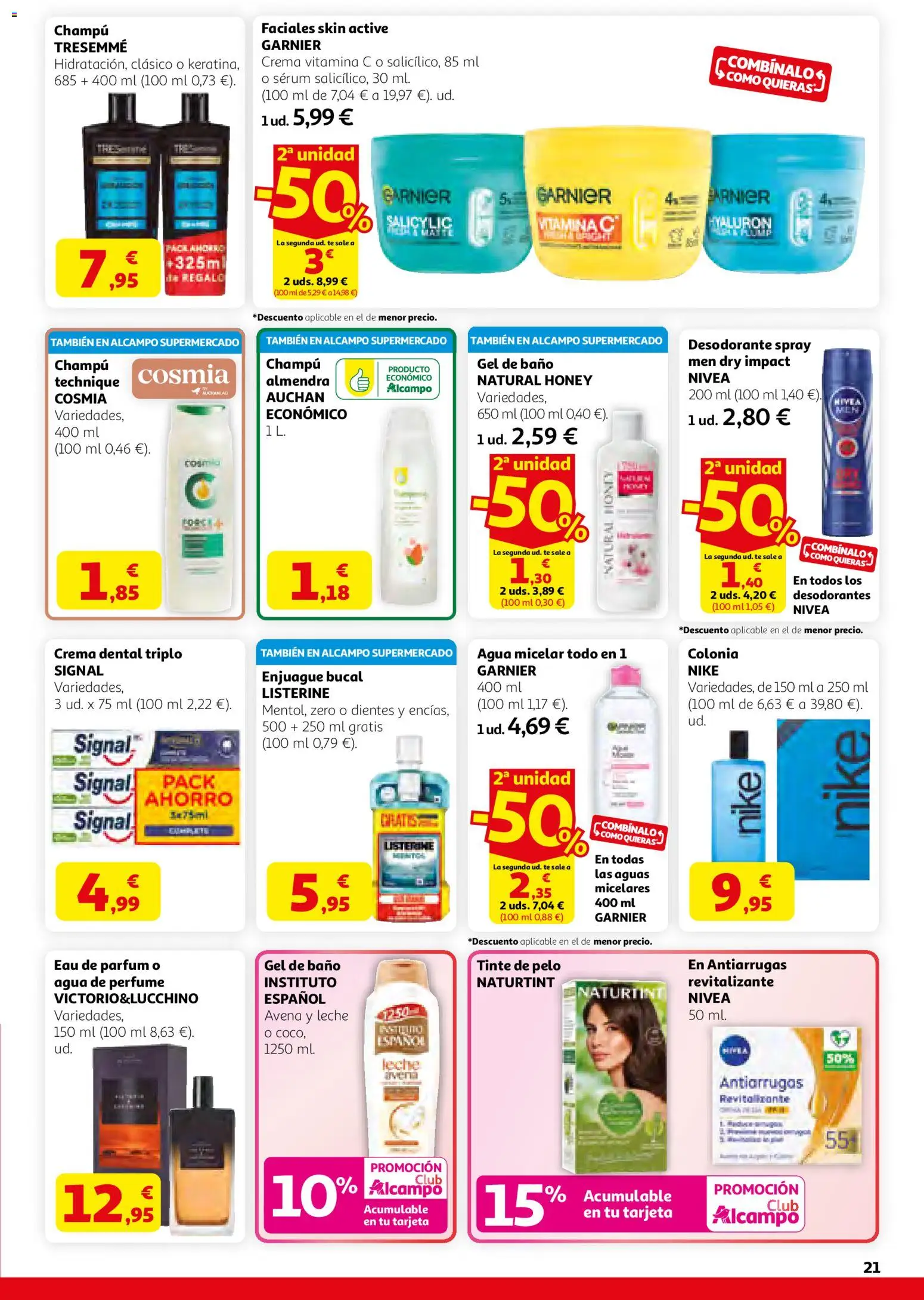 Alcampo HGU MadridActívate en Primavera │ válido desde el 12.03.2026 | Página: 21 | Productos: Tinte, Desodorante, Leche, Té