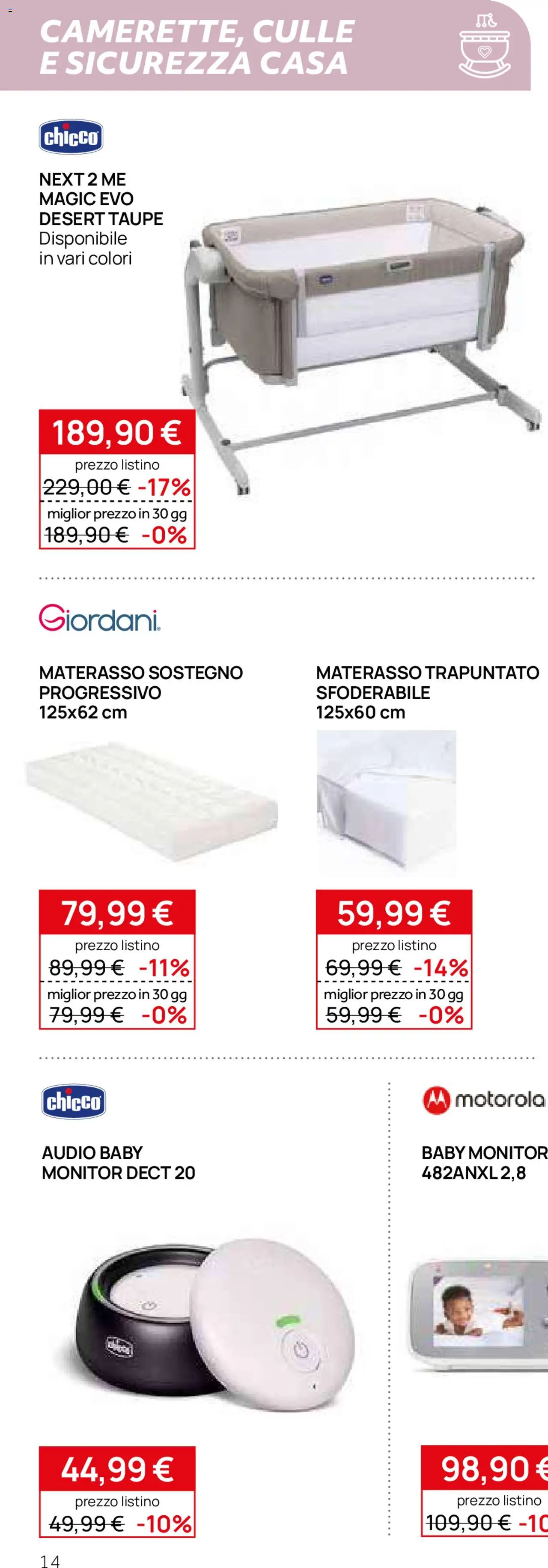 Volantino Prenatal del 21.08.2025 | Pagina: 14 | Prodotti: Monitor, Baby monitor, Audio, Materasso