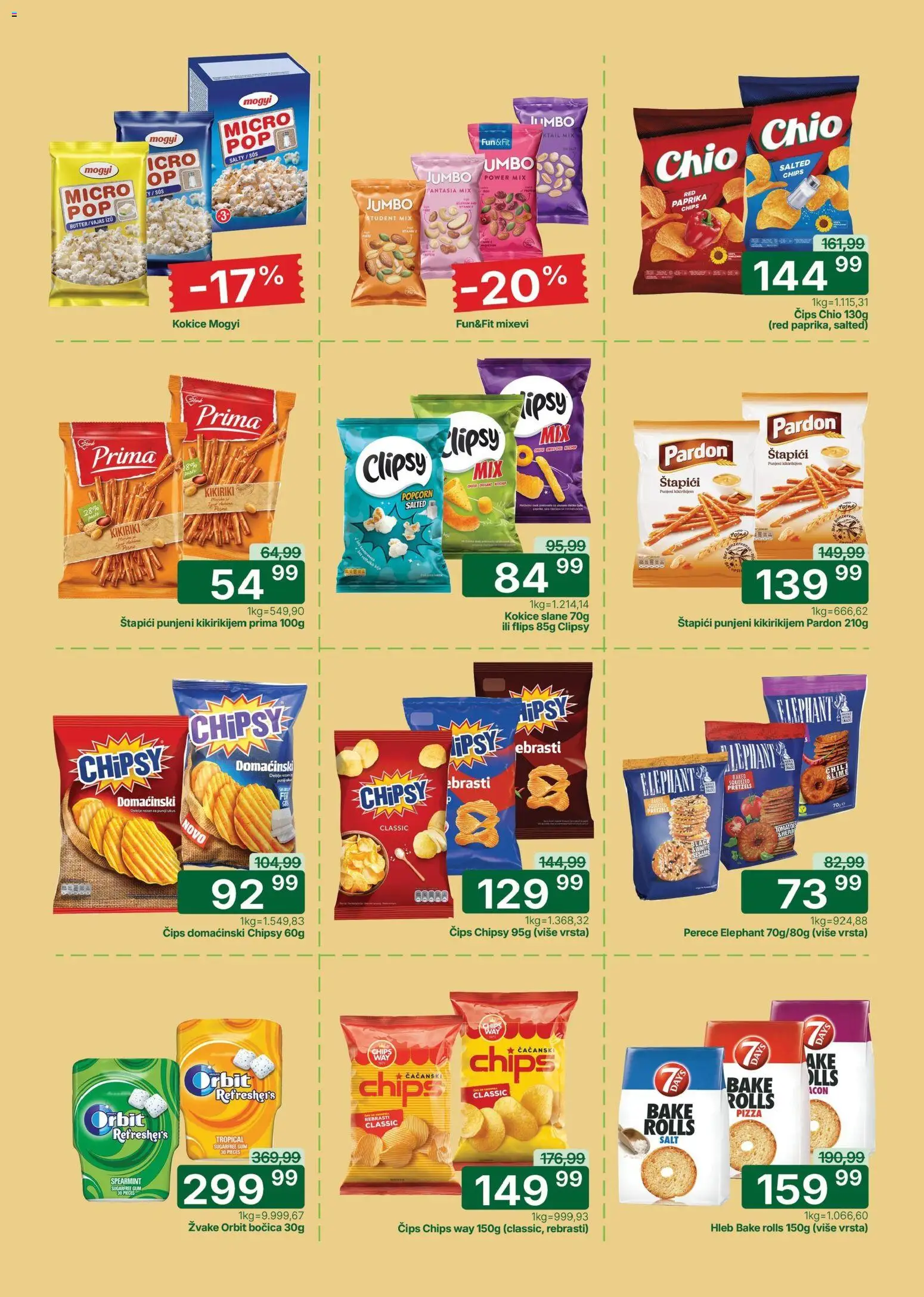 Univerexport katalog - važi od 16.03.2026 | Strana: 20 | Proizvode: Čips, Sos, Popcorn, Hleb