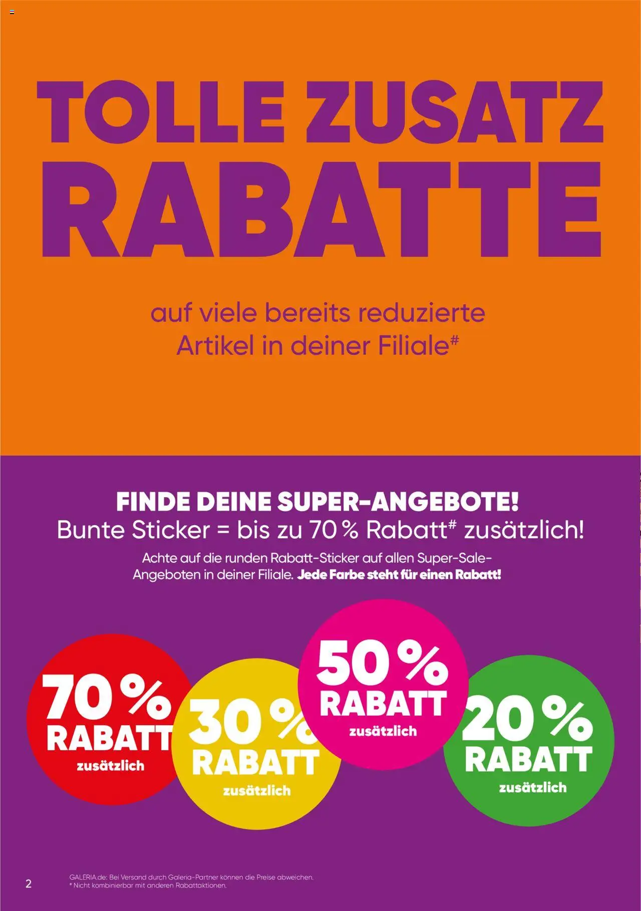 Galeria Karstadt Kaufhof Prospekt 	 - gültig ab dem 30.07.2025 | Seite: 2