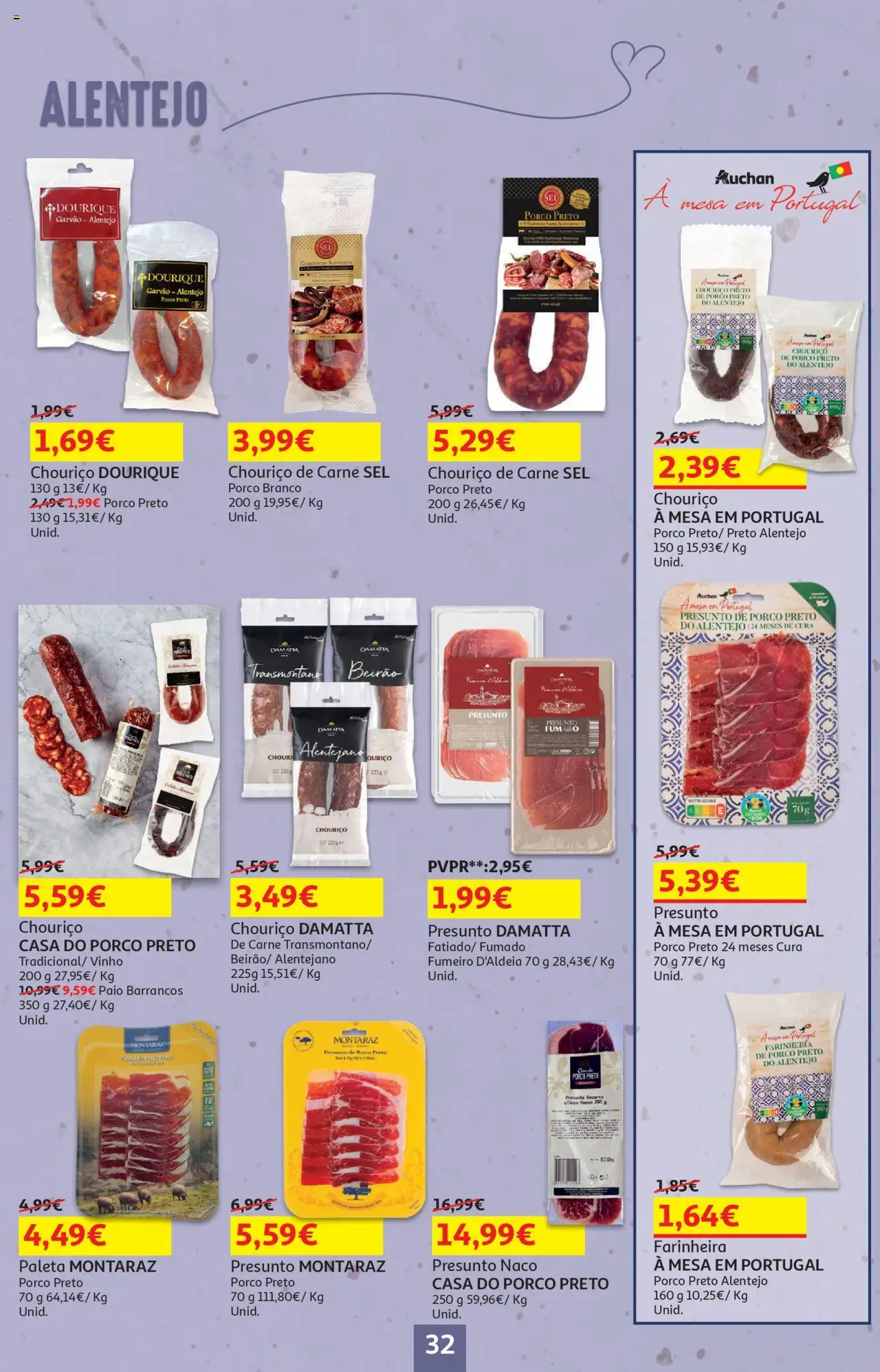 Auchan - Vinhos │ válido de 18.09.2025 | Página: 32 | Produtos: Presunto, Vinho, Chouriço, Carne