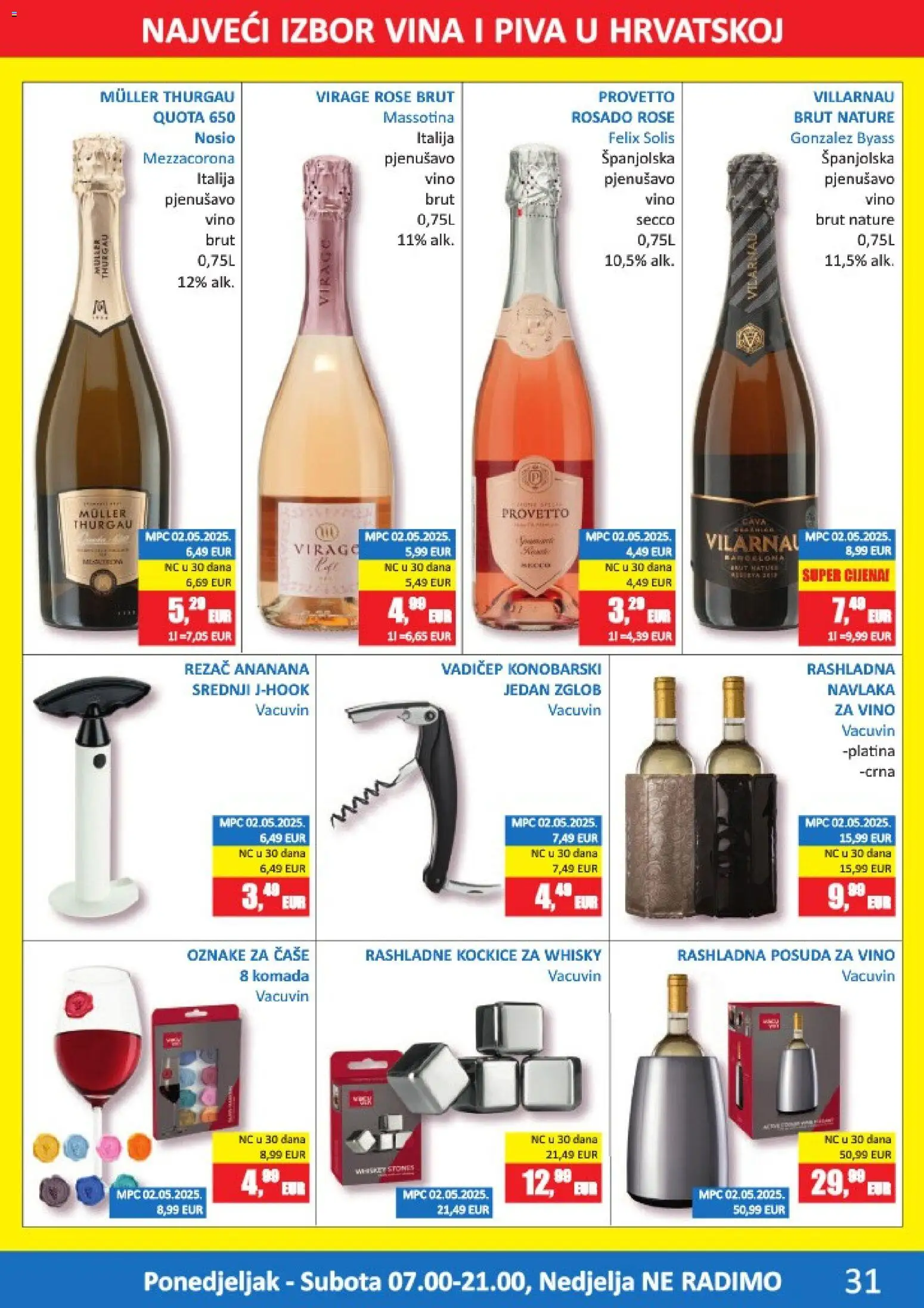Vrutak katalog | vrijedi od 13.04.2026 | Stranica: 31 | Proizvodi: Vino, Čaše, Posuda za vino, Rezač