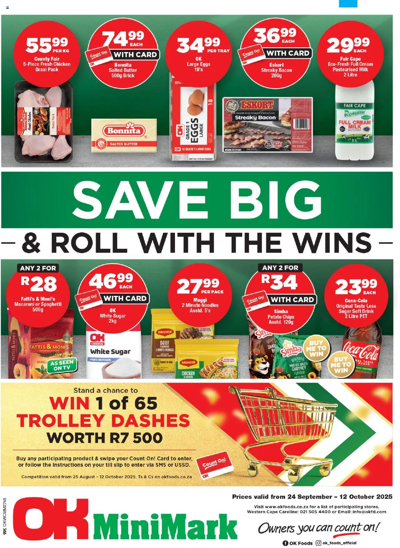 New OK Foods catalogue – valid from 24.09.2025 | Page: 1 | Products: TV, Beer, Cream, Sugar