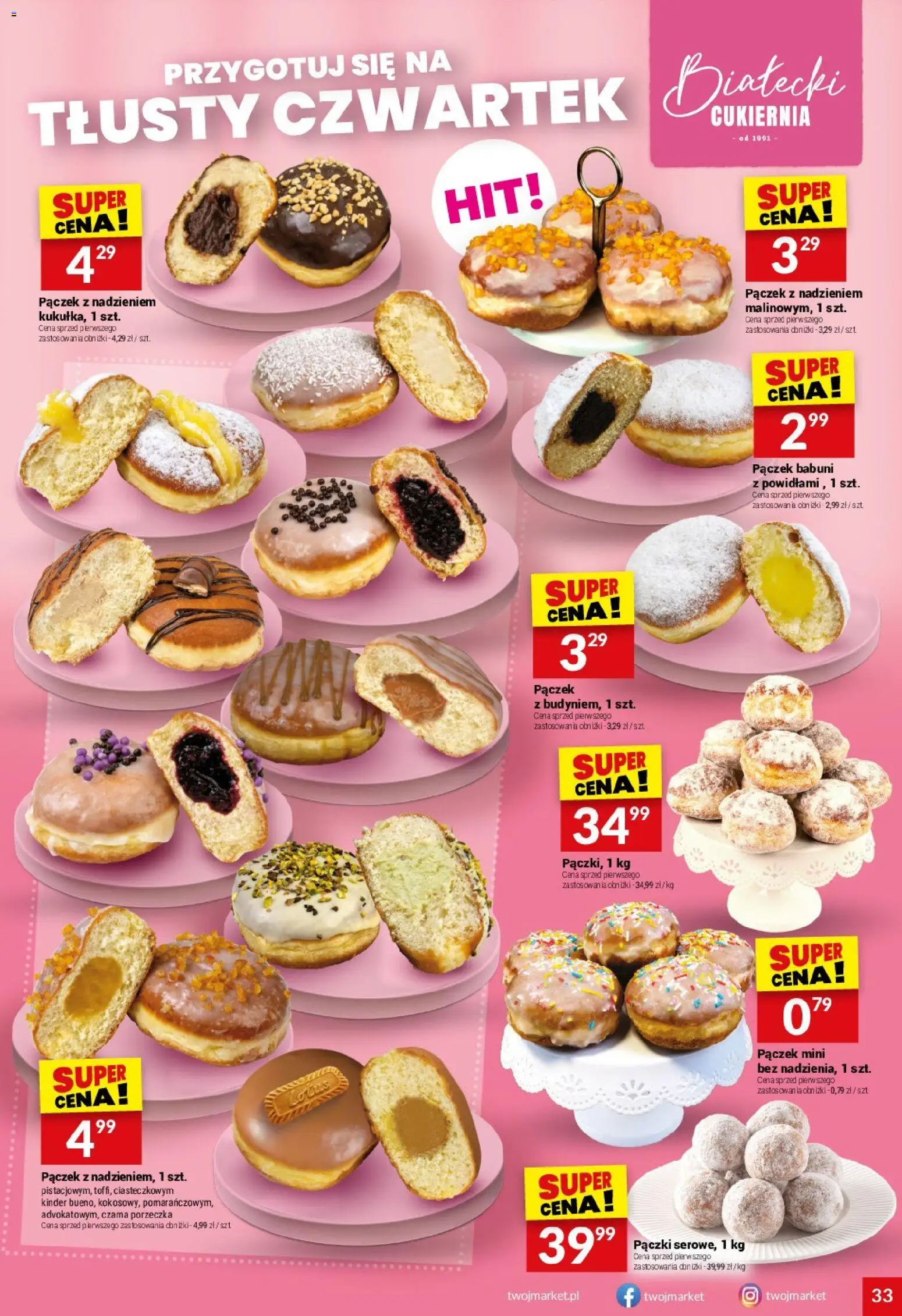 Twój Market Gazetka od 21.01.2026 | Strona: 33 | Produkty: Pączki, Porzeczka