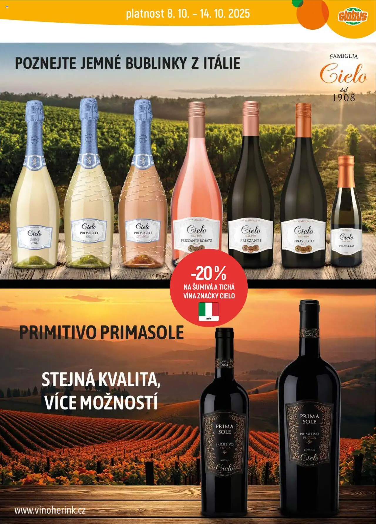 Globus leták - Liberec od 08.10.2025 | Strana: 28 | Produkty: Prosecco, Globus, Primitivo Puglia, Primitivo