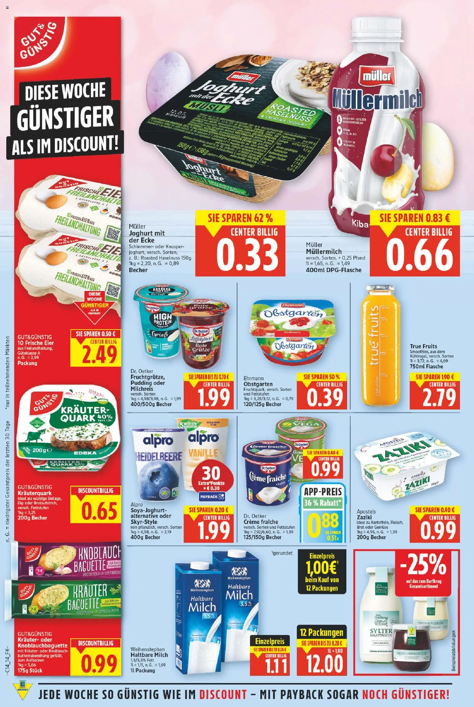 E center Prospekt 	 – gültig ab 30.03.2026 | Seite: 14 | Produkte: Quark, Joghurt, Alpro, Knoblauch