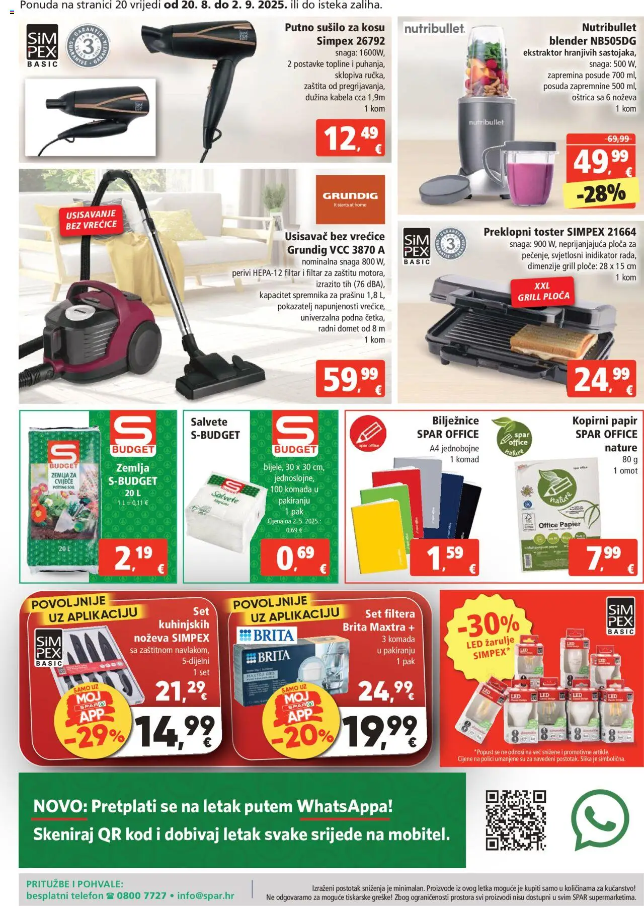 Spar katalog | vrijedi od 20.08.2025 | Stranica: 20 | Proizvodi: Cvijeće, Salvete, Žarulje, Telefon