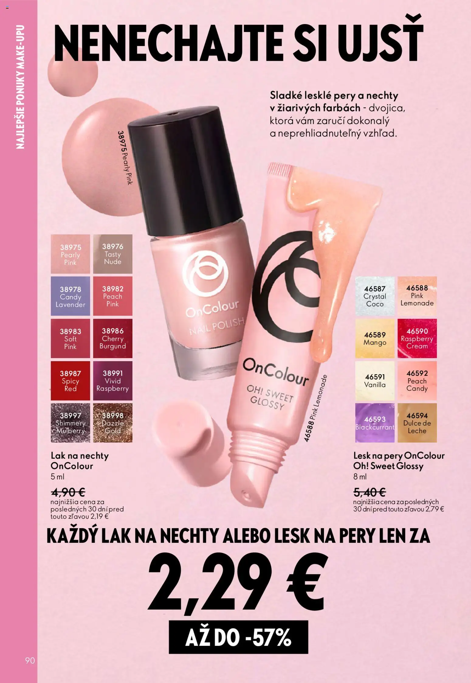 Nové Oriflame akcie – leták je platný od 04.03.2026 | Strana: 90 | Produkty: Lesk na pery, Lak na nechty, Mango