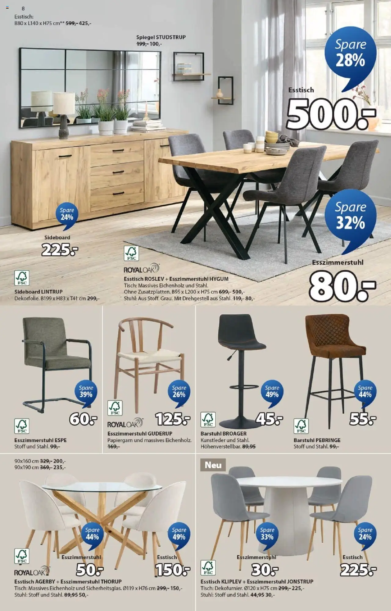 JYSK Aktionen – gültig ab 07.10.2025 | Seite: 8 | Produkte: Tisch, Stuhl, Sideboard, Esstisch