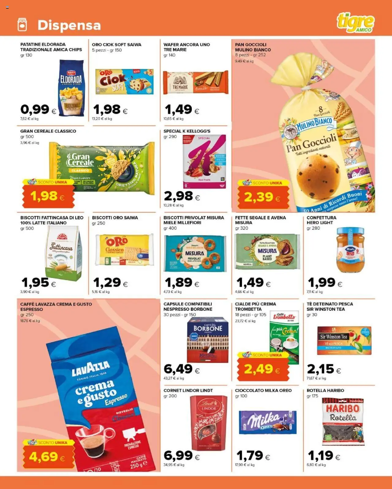 Volantino Tigre del 22.10.2025 | Pagina: 9 | Prodotti: Crema, Pesca, Lavazza, Miele