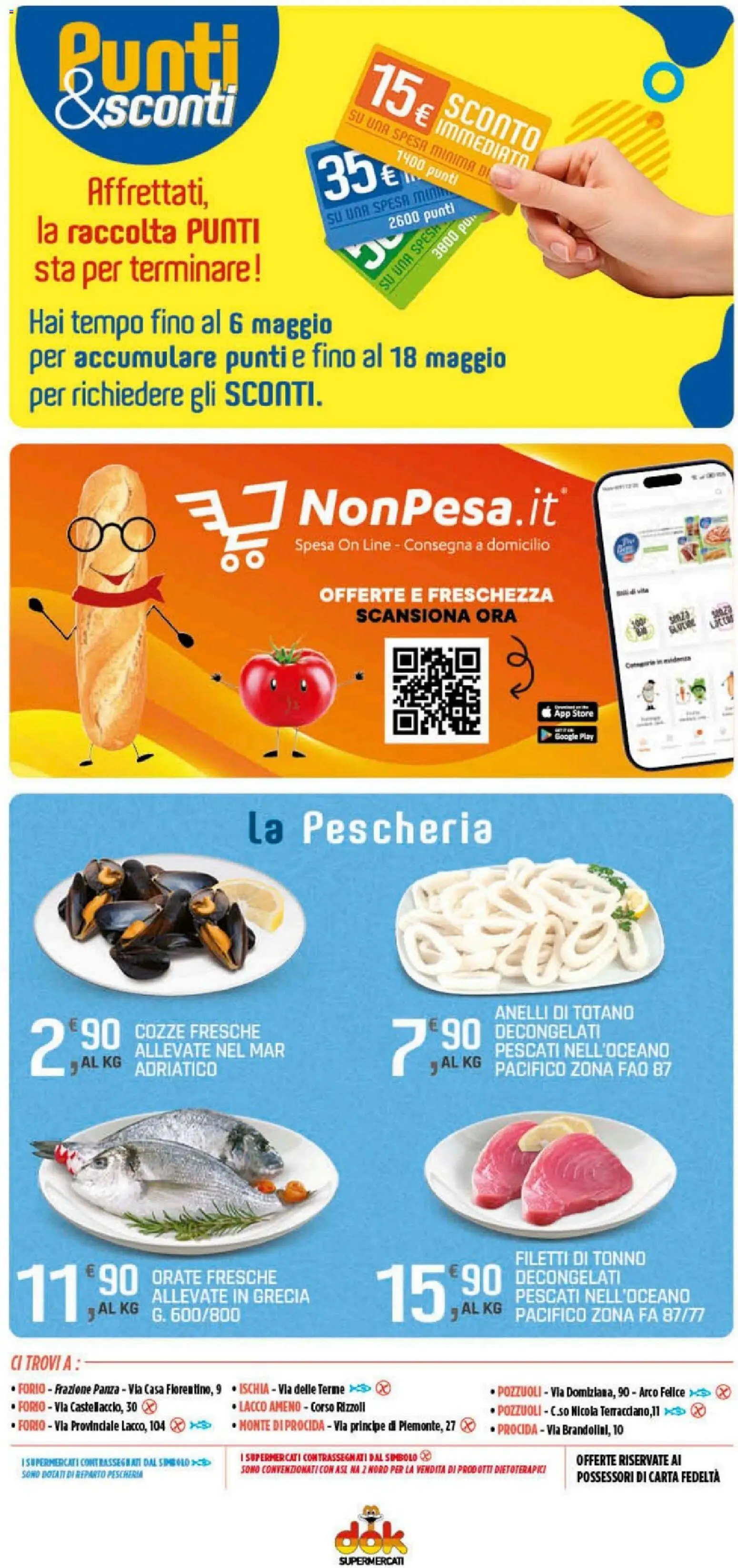 Volantino DOK del 10.04.2026 | Pagina: 12 | Prodotti: Cozze, Tonno, Totano