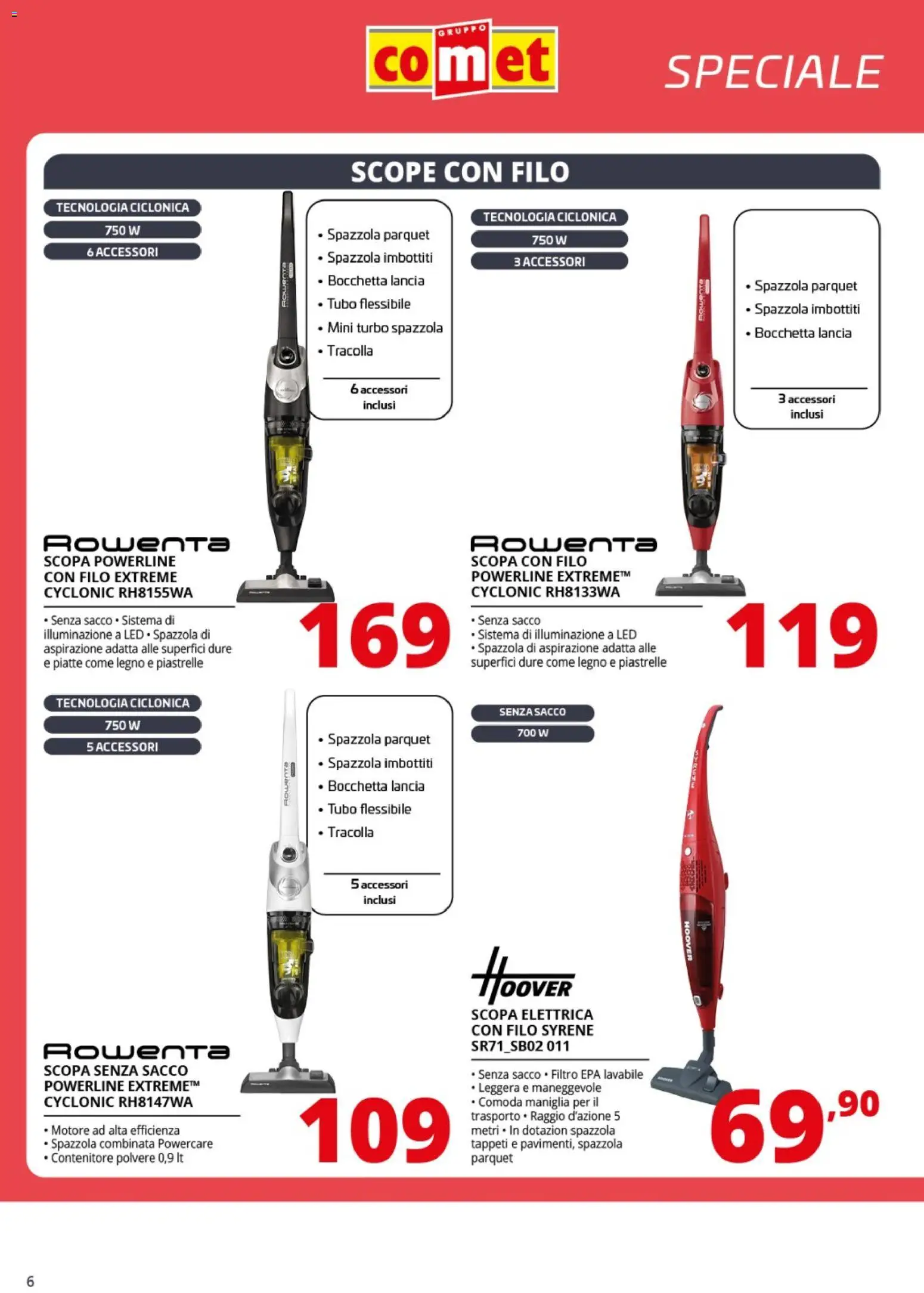 Volantino Comet del 31.10.2025 | Pagina: 6 | Prodotti: Tubo, Piastrelle, Scopa, Contenitore