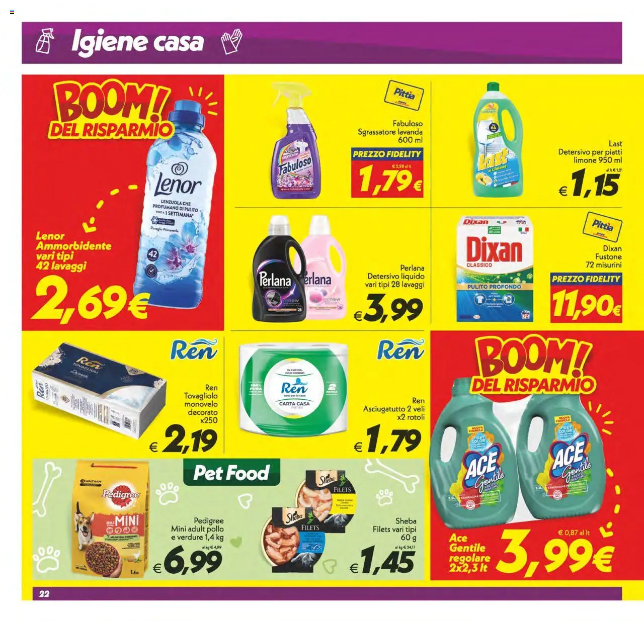 Volantino SuperConveniente del 23.09.2025 | Pagina: 22 | Prodotti: Detersivo per piatti, Sgrassatore, Asciugatutto, Lenzuola