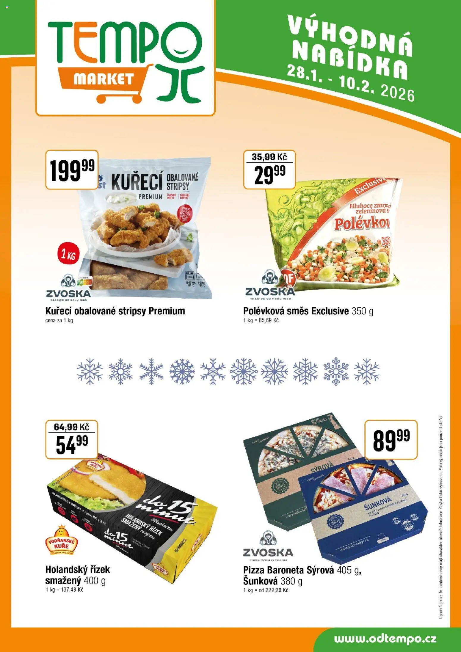 Tempo leták od 28.01.2026 | Strana: 11 | Produkty: Holandský řízek, Pizza, Kuře