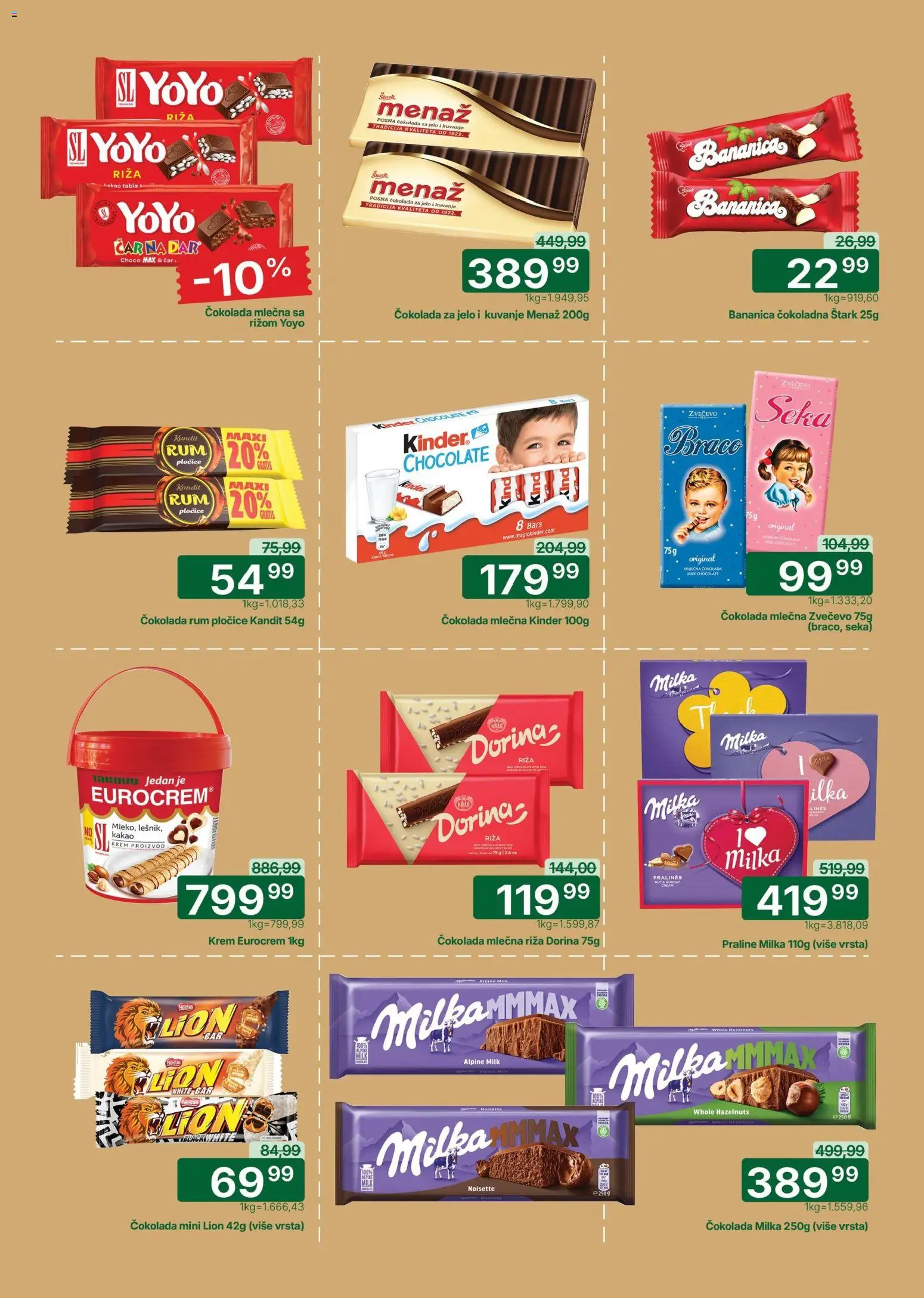 Univerexport katalog - važi od 19.01.2026 | Strana: 18 | Proizvode: Milka, Eurocrem, Praline, Čokolada