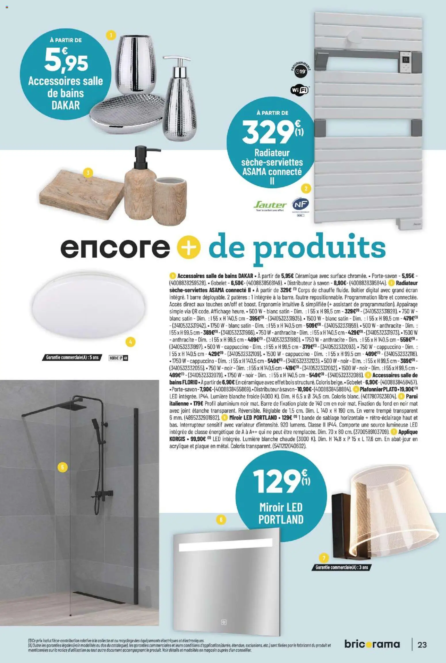 {H1} | Page: 23 | Produits: Interrupteur, Savon, Radiateur, Miroir