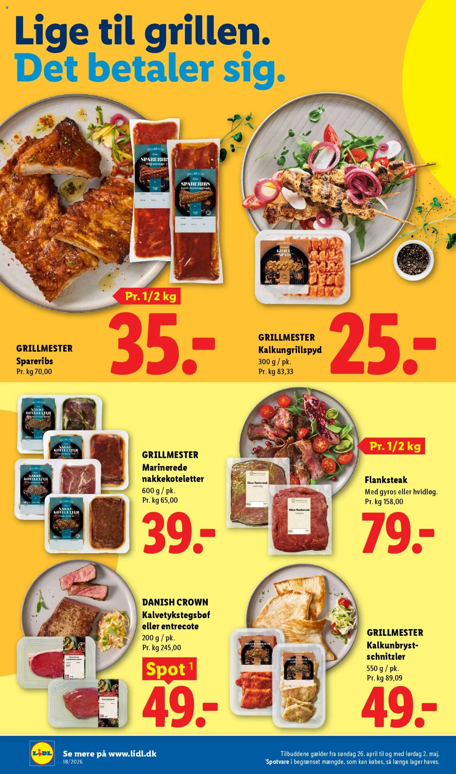 Lidl tilbudsavis – gyldig fra 26.04.2026 | Side: 14 | Produkter: Koteletter, Spareribs, Entrecote, Schnitzler