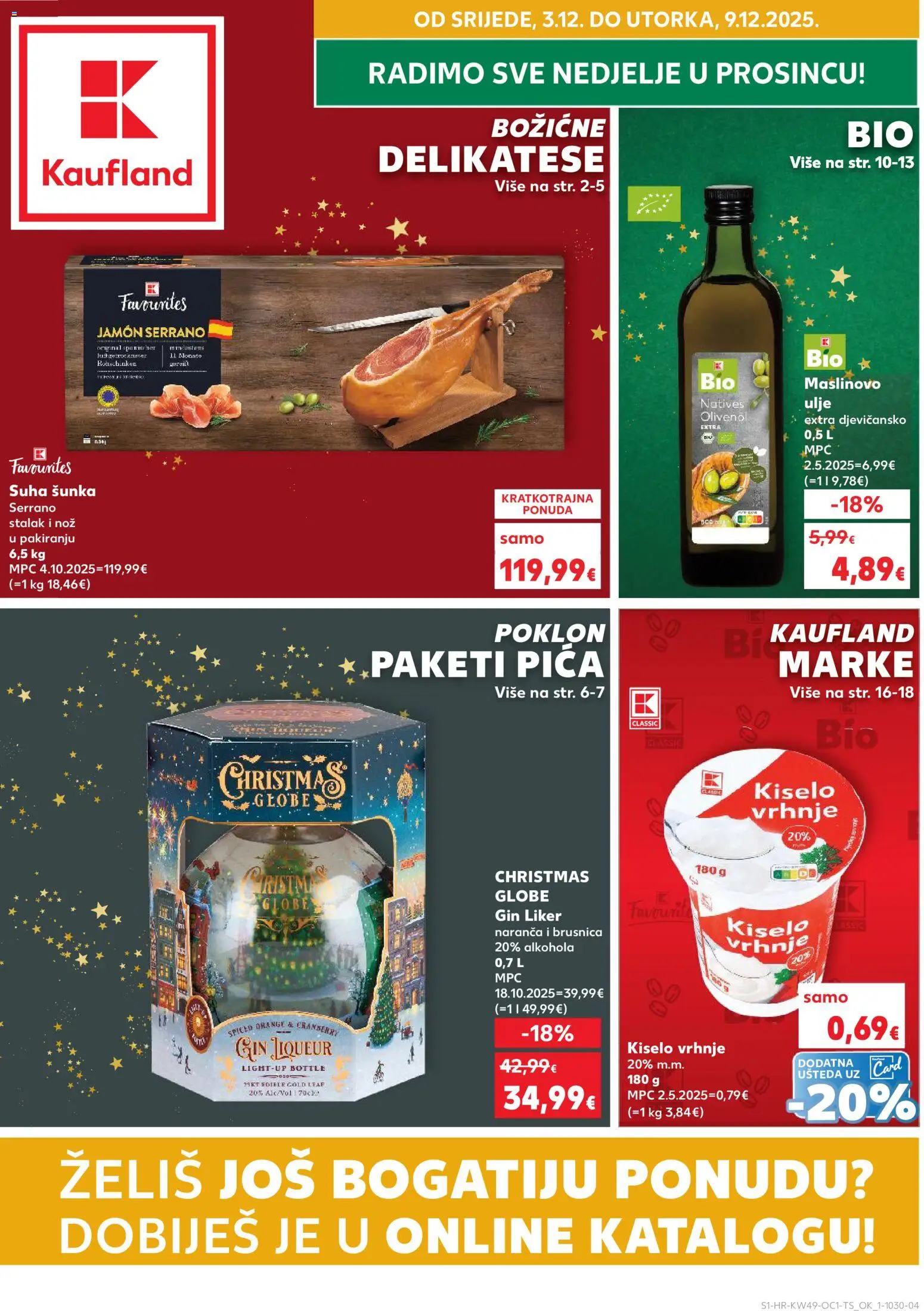 Kaufland katalog | vrijedi od 03.12.2025 | Stranica: 1 | Proizvodi: Gin, Kiselo vrhnje, Nož, Liker
