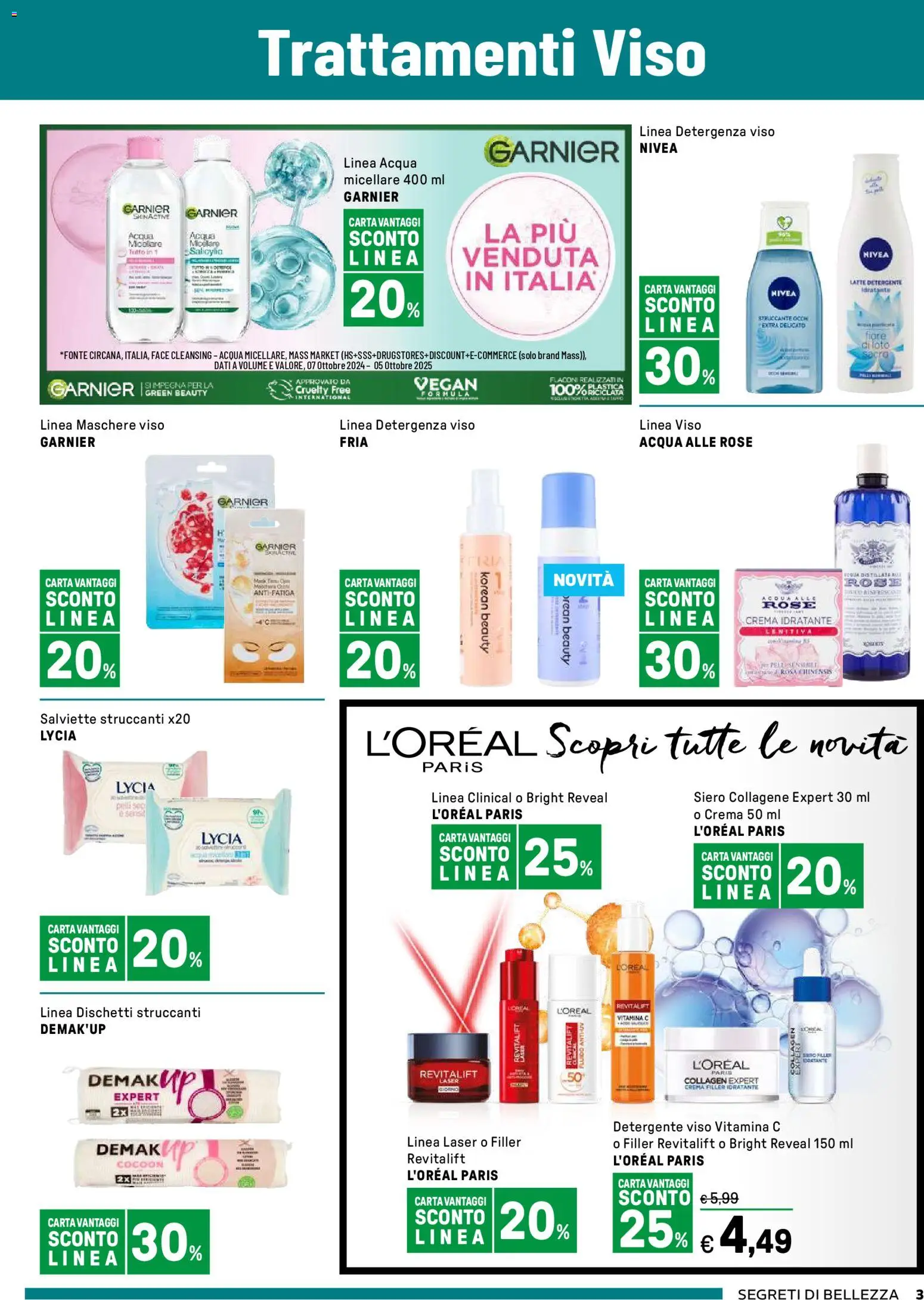 Volantino Iper del 19.01.2026 | Pagina: 3 | Prodotti: Crema, Acqua micellare, Salviette struccanti, Latte